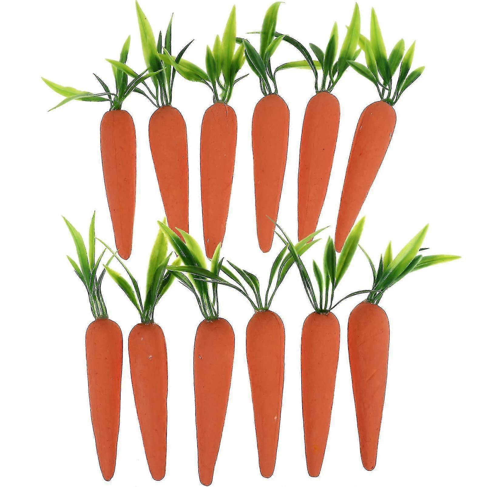 12pcs Easter Foam Carrot Artificial Carrot Ornament Fake Carrot Toy Simulated Carrots Easter Party Decoration