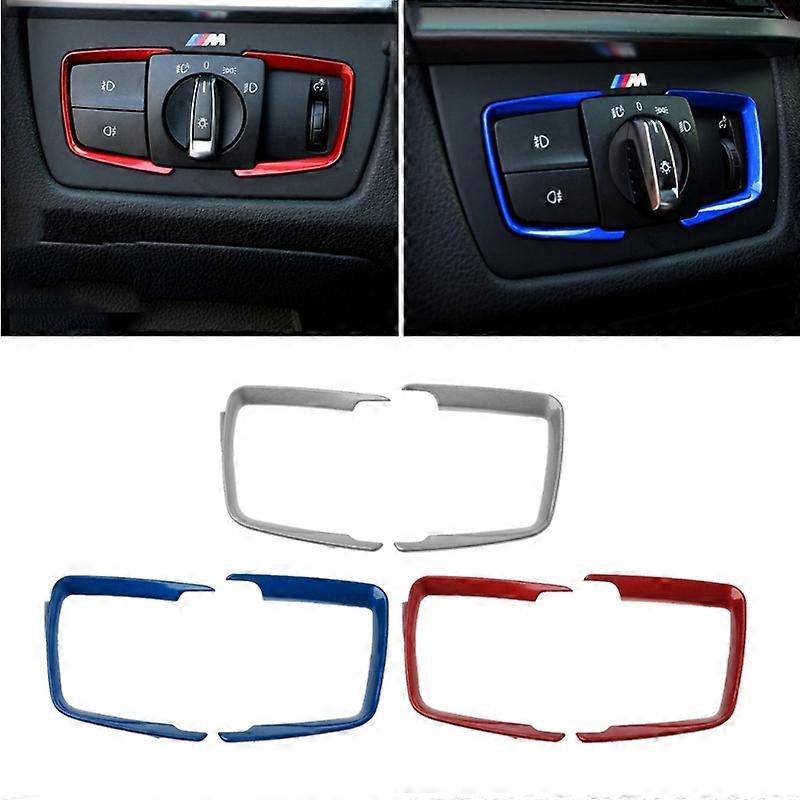 2 Pcs ABS Headlight Switch Frame Trim Adjustment Sticker For BMW F30 F31 F32 F34 3 4