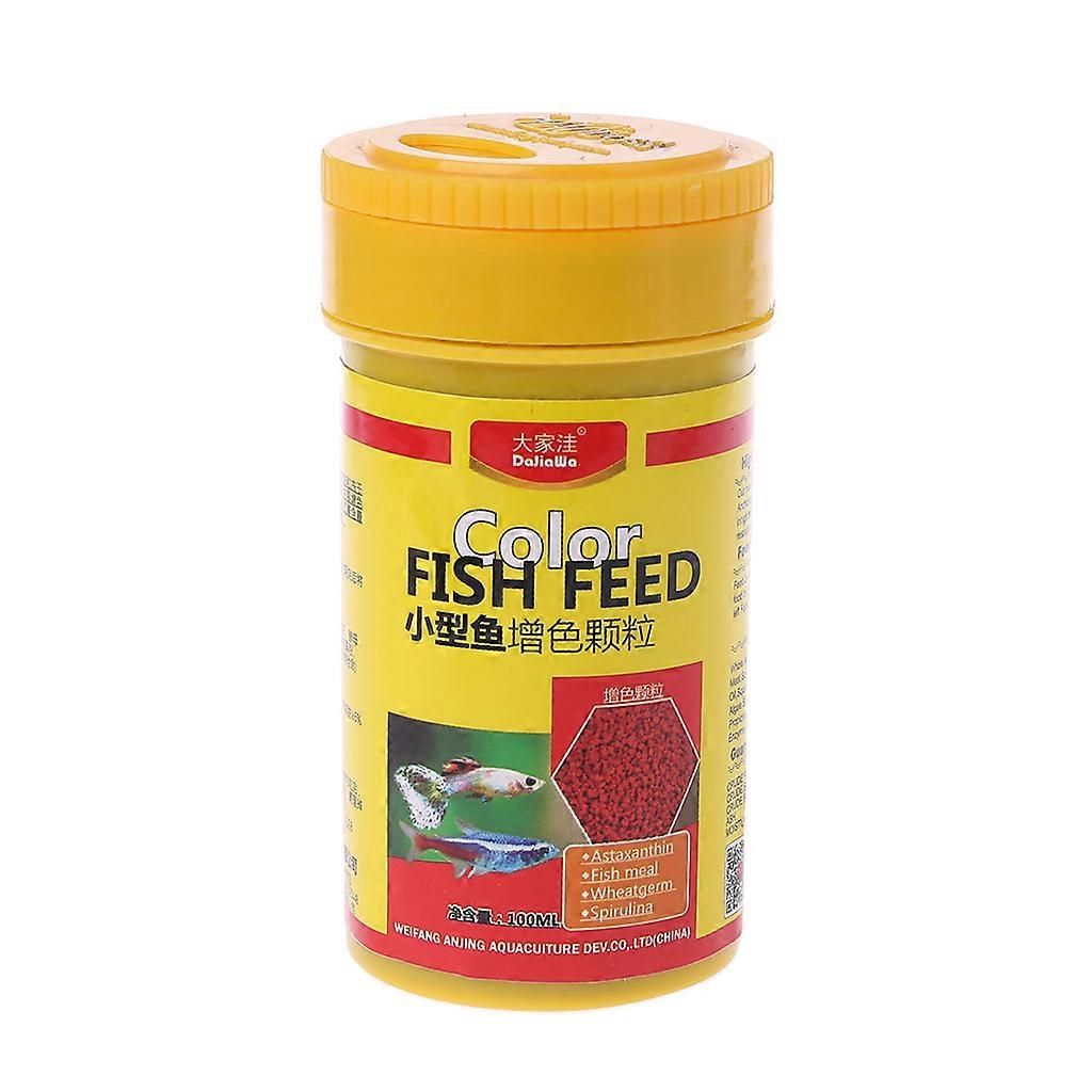 Fish Food Fine Pellet for Goldfish Small Fish 100ml Color Enhancing Spirulina