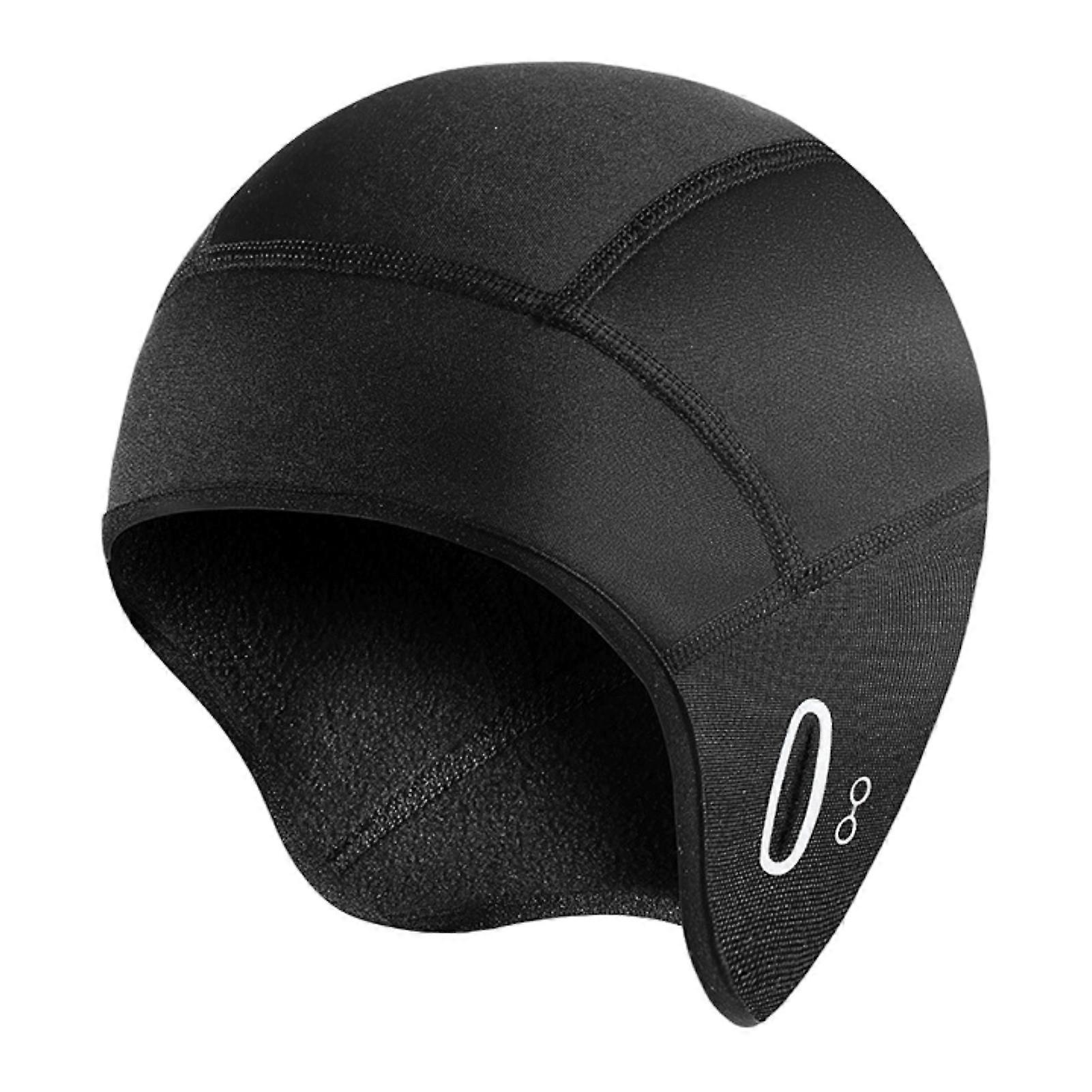 Winter Cycling Helmet Liner Hat with Glasses Holes Ear Protection Elastic Anti-slip Keep Warm Windproof Skull Cap Hat for Biking Running Skiing