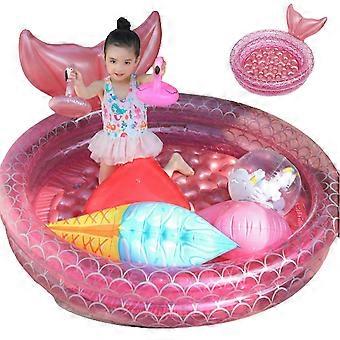 Piscinas Infláveis, Sereia, Piscina Redonda Quintal, Jangada Bonito, Piscina para Crianças Crianças Divertidas Natação Aquática Brinquedos de Praia