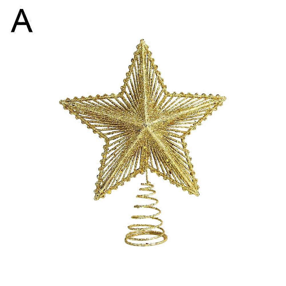 Glitter Christmas Tree Topper Iron Star Christmas Home Xmas Tree Ornaments