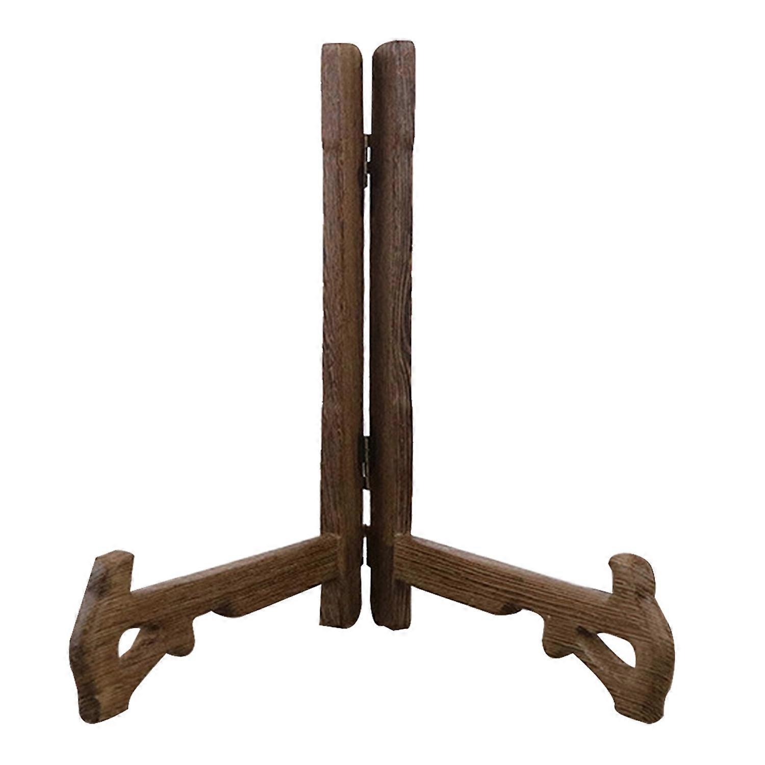Wooden Plate Stand Sturdy Display Rack Secure Hold Versatile Picture Frame Holder for Kitchen Office