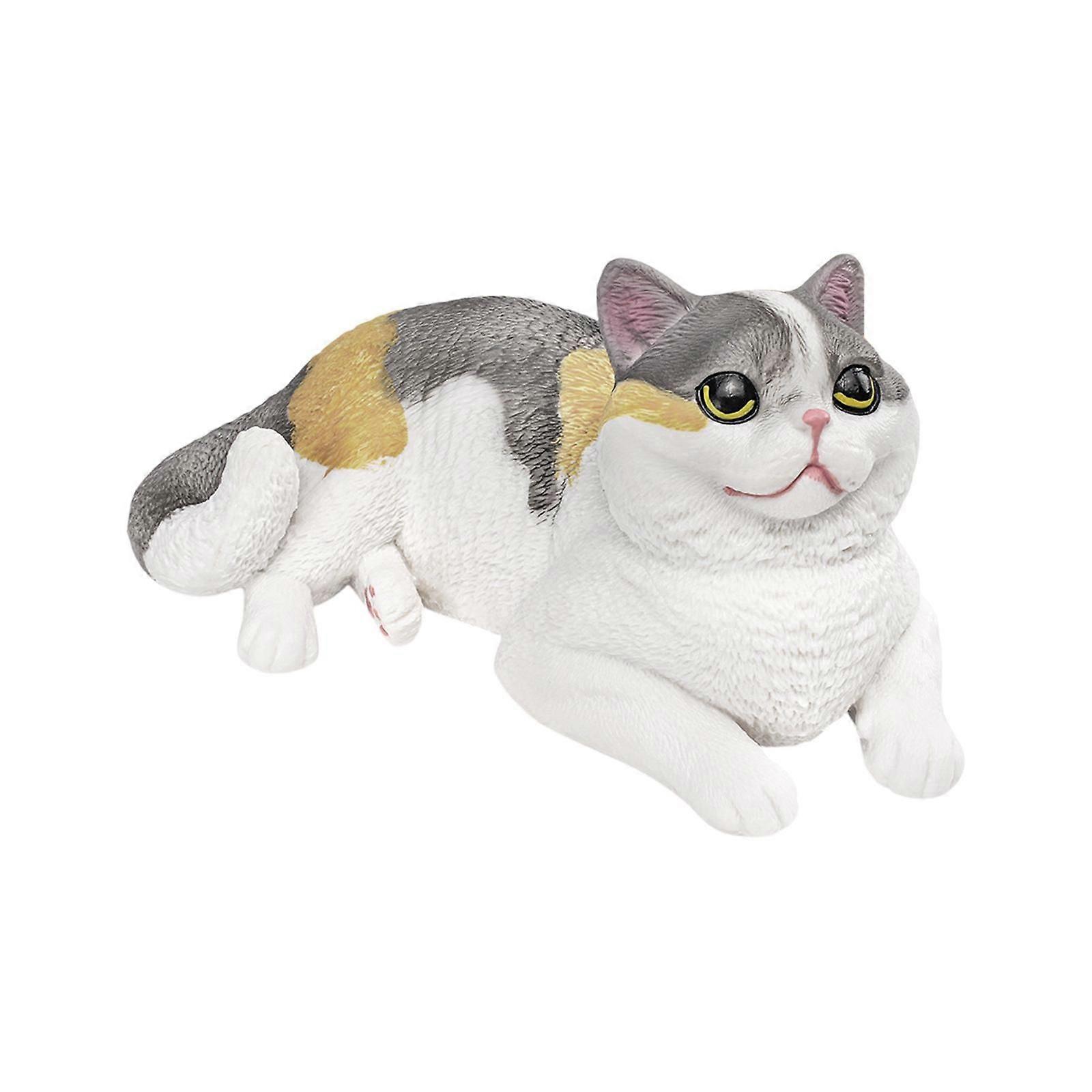 Realistic Cat Figurine Simulation Cat Figure for Birthday Theme Party Garden Calico cat