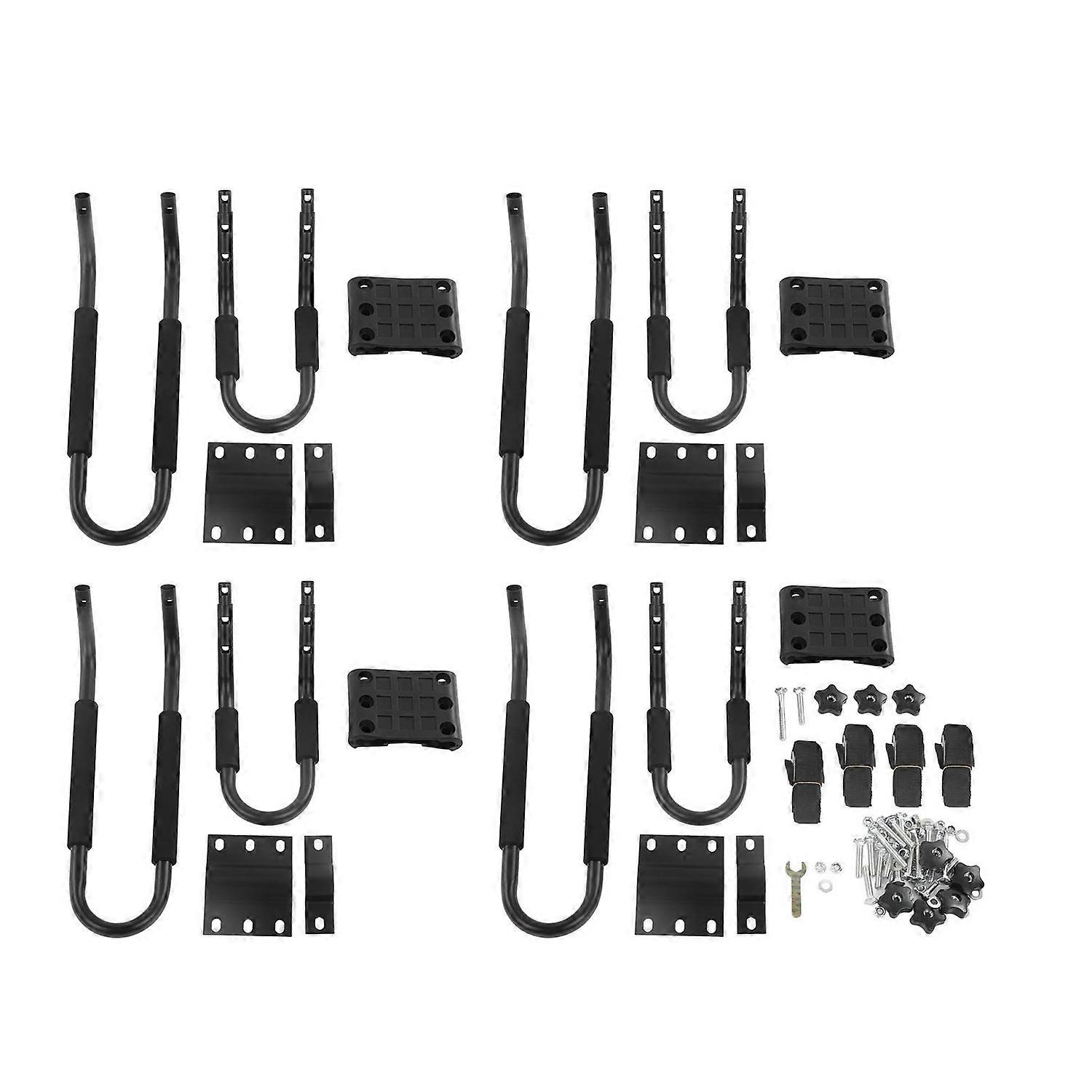 2 Pair Foldable Kayak Car Rack Roof Top Mount 68KG 150LBS Load Carrier J Bar Holder for Canoe Paddle