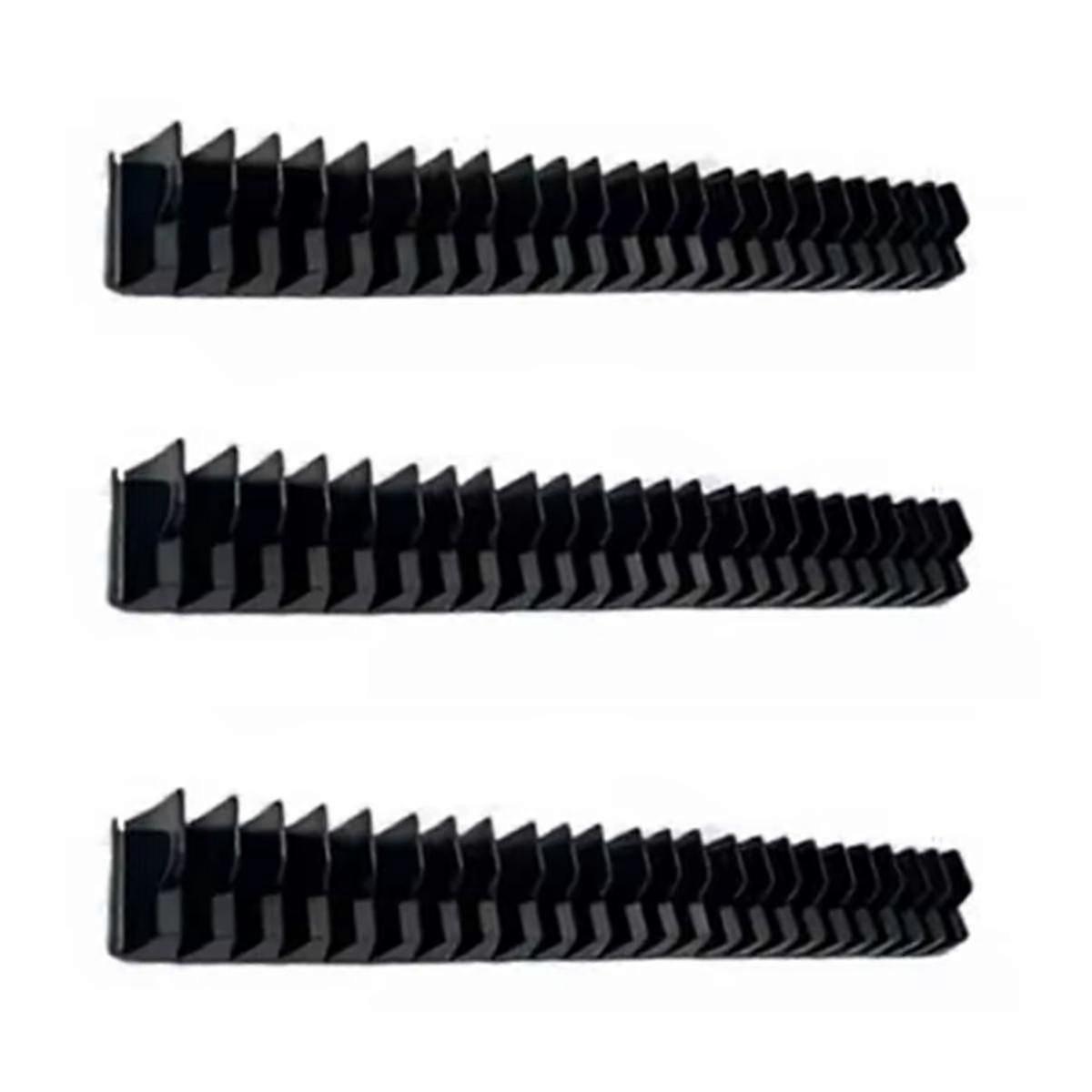 3pcs Magnetic Wrench Organizer Easy To Install Portable Tool Storage Shelf Wrench Holder For Tool Drawer Storage Black