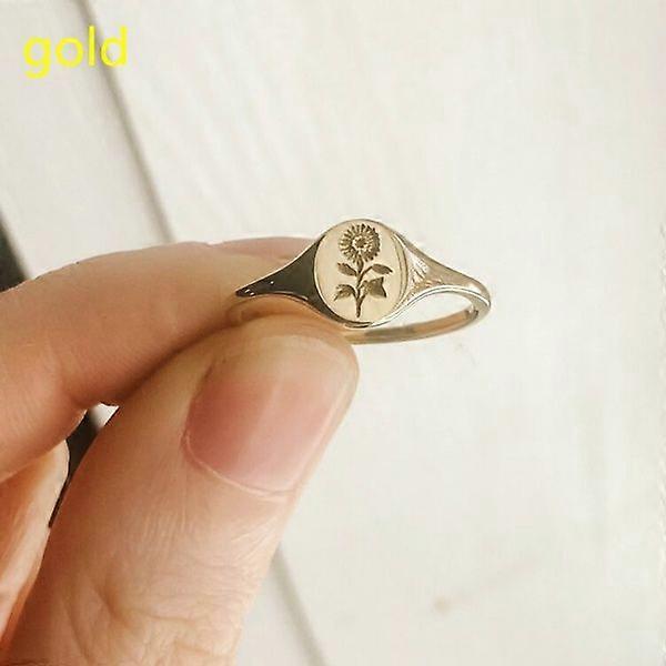 Anillo de flor de girasol de moda clásica simple [Oro]