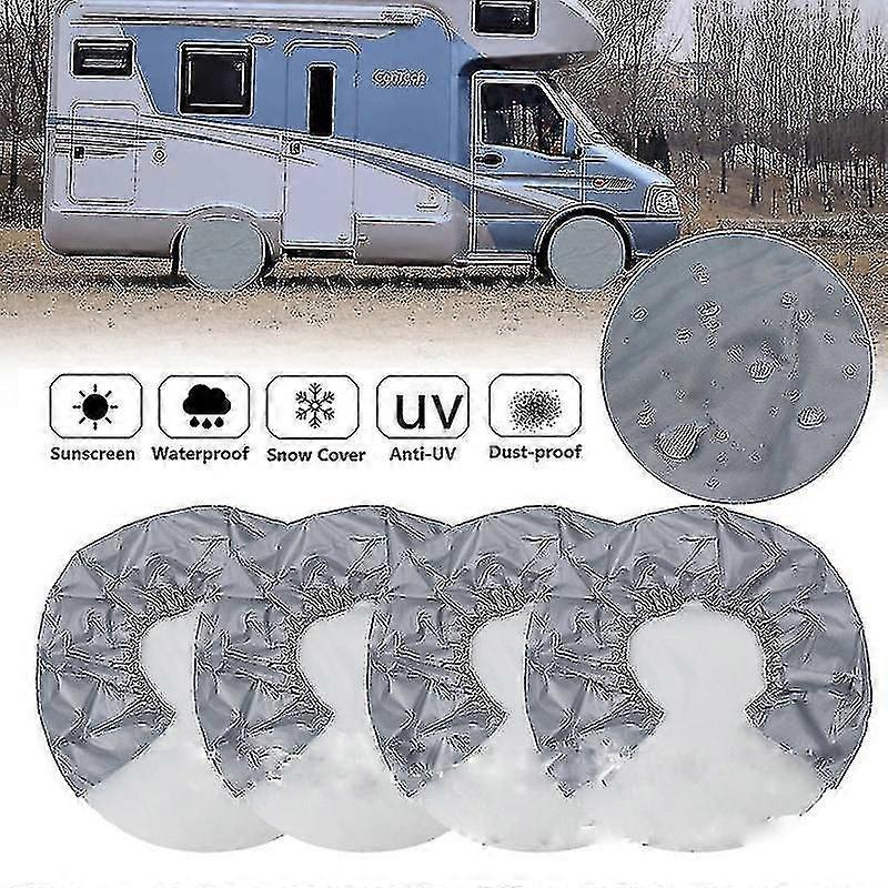 4pack Tire Protector Cover For Rv Trailer, 27-29 Inch/29-32 Inch Car Paint Foil Coating Cover Tire Repair Anti Dirt And Dog Urine