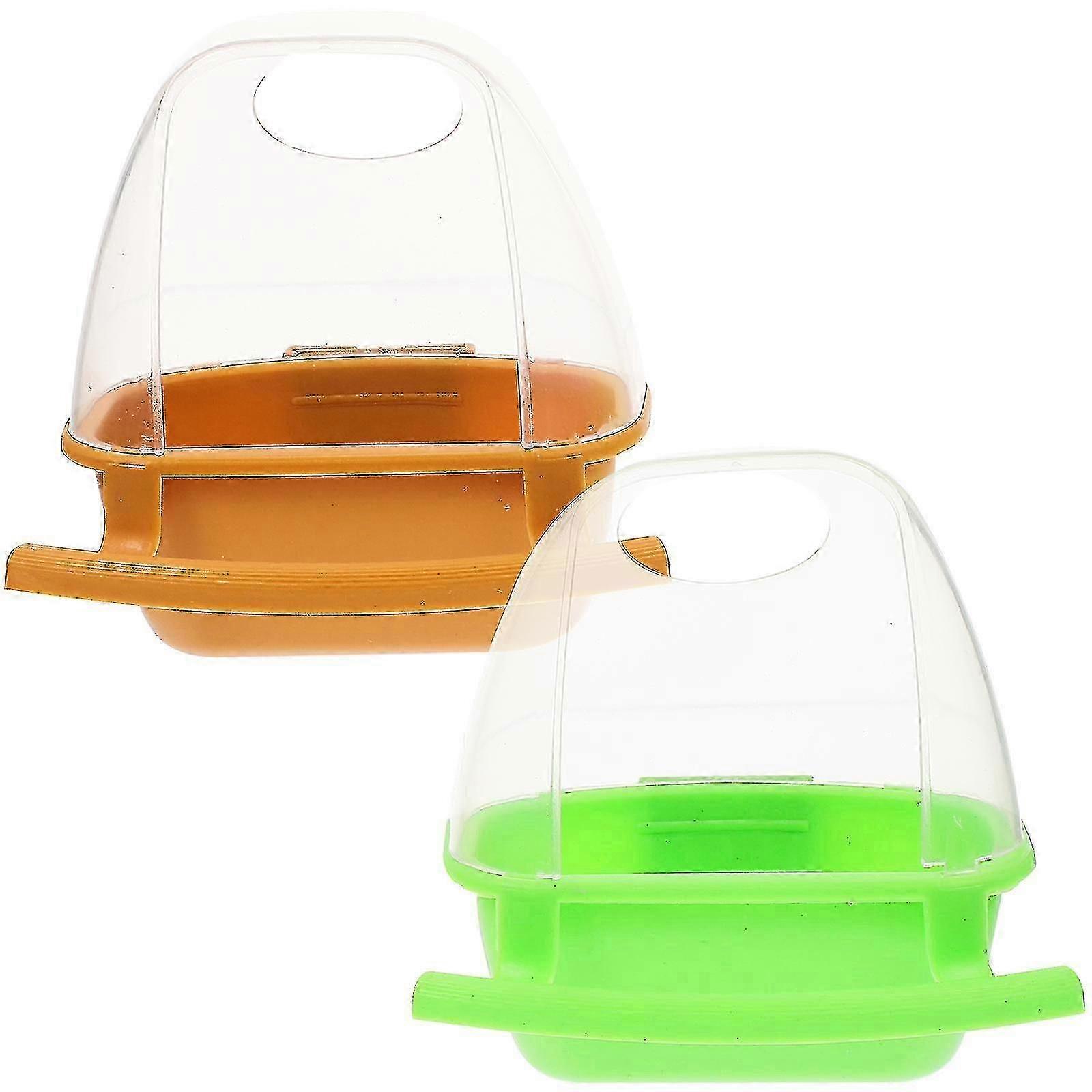 2pcs Vogelkäfig hängender Futterautomat Vogelfutterhalter Vogelfutternapf Vogelfutterbecher Taubenfutter-FCY