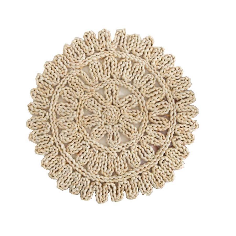 Eco-Friendly Flower Corn Husk Braided Dining Table Mat