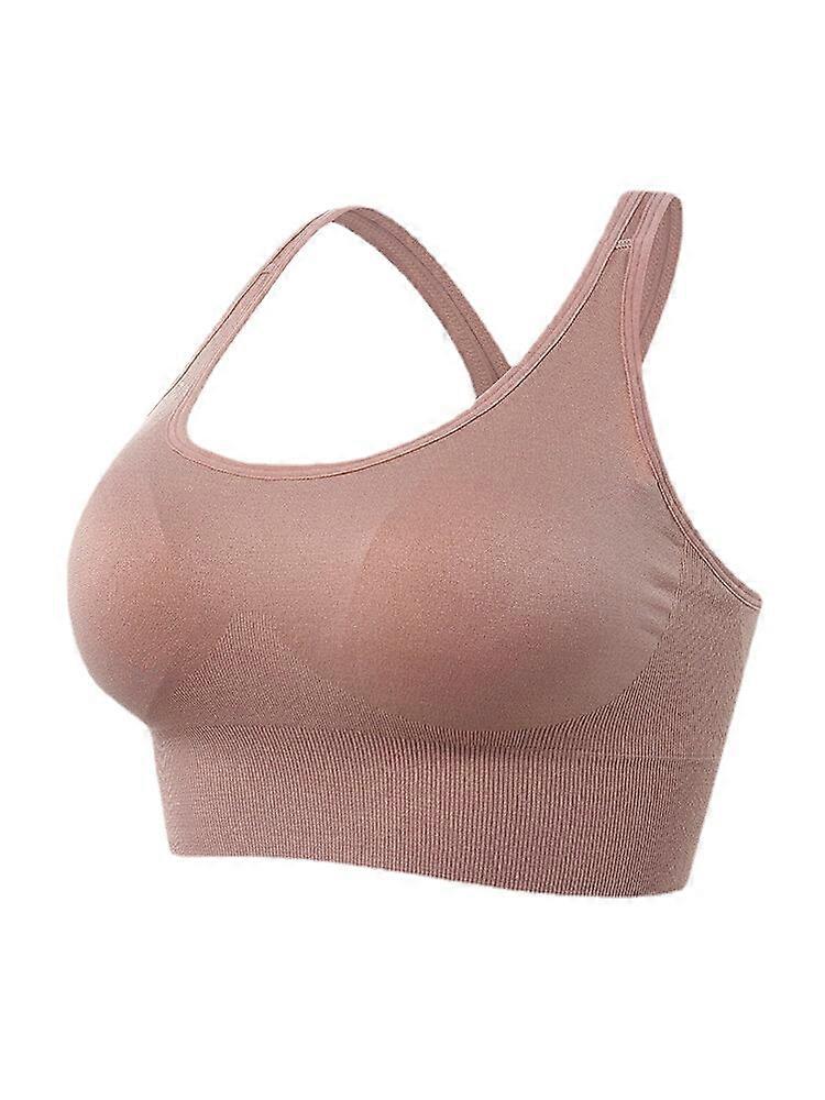 Women Solid Color Seamless Wireless Back Closure Yoga Sport Bra