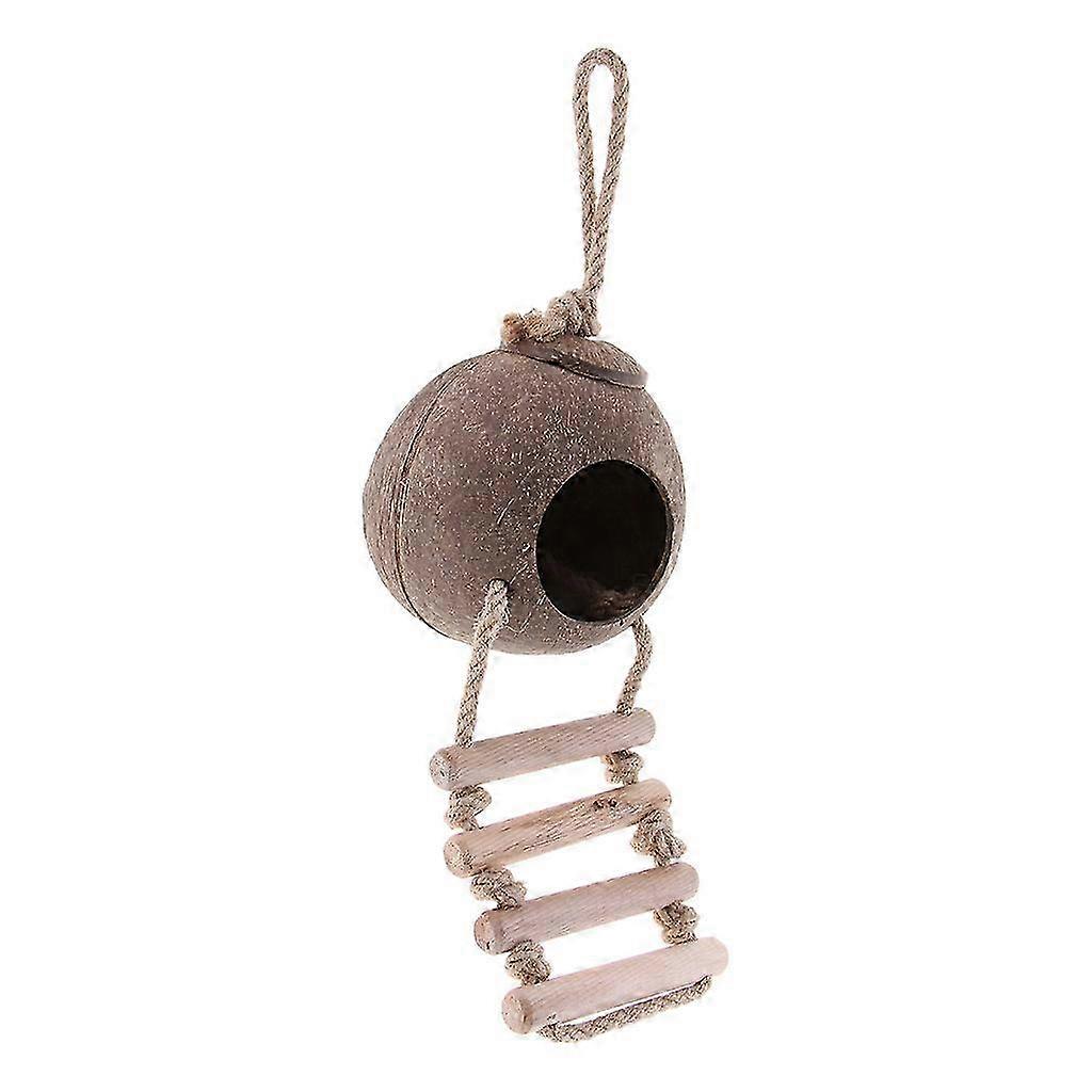 Bird feeder, Bird House with Ladder: 100% Natural Coconut Husk, Bird Feeder,for Small Animals & Birds