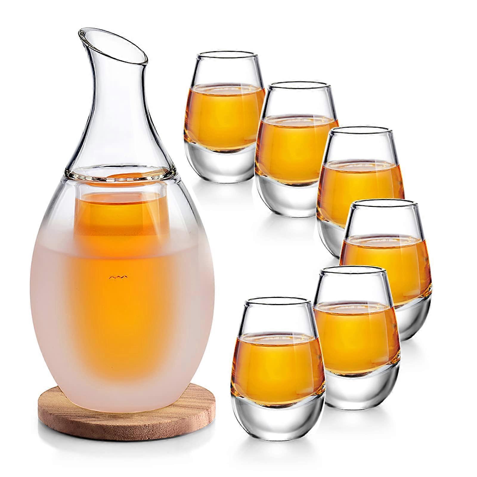 8.5 oz sake set with wine bottle and 6 cups