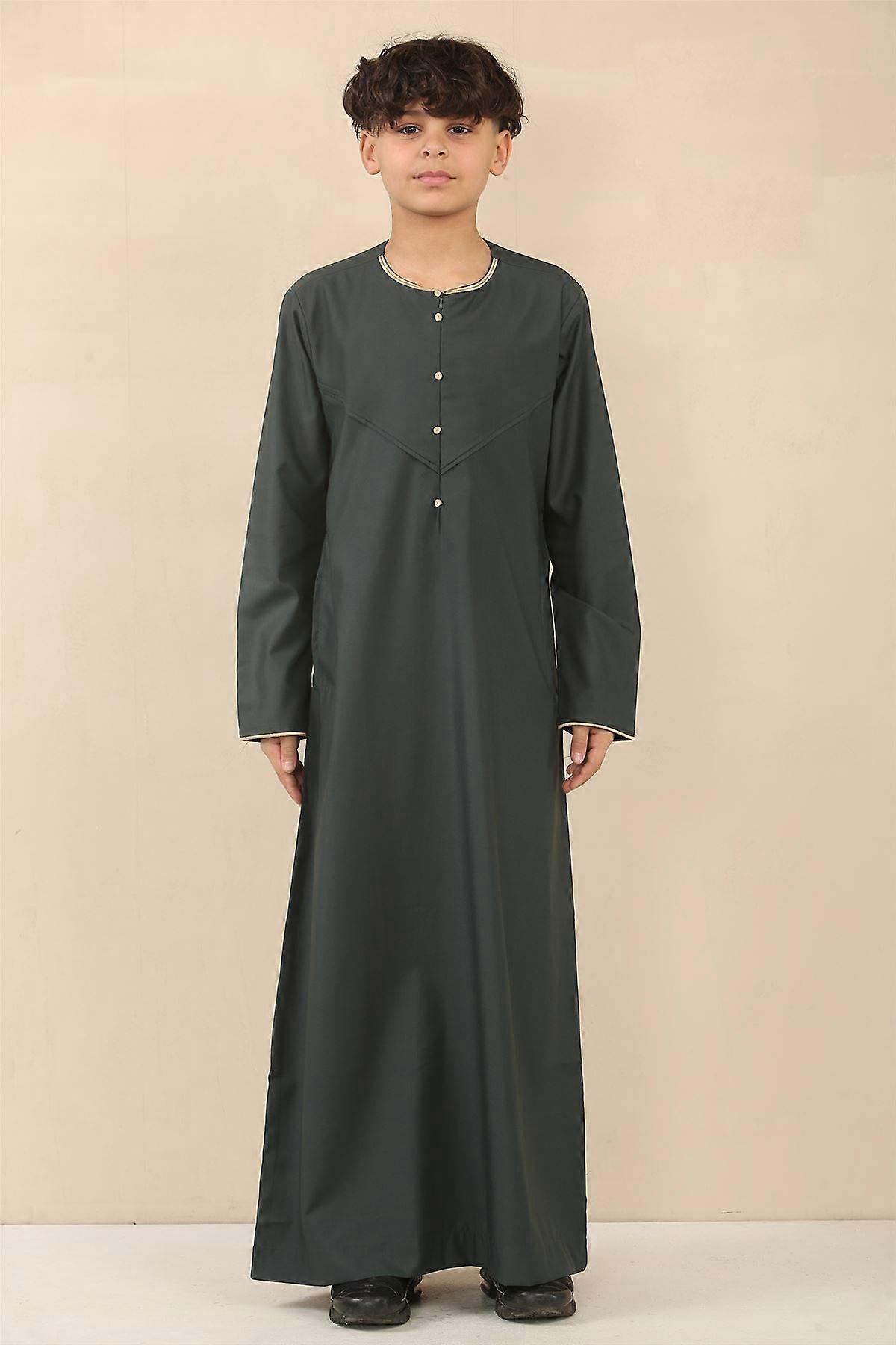 Kid's Boys Green Omani Eid Thobe Saudi Emirati Jubba Robe