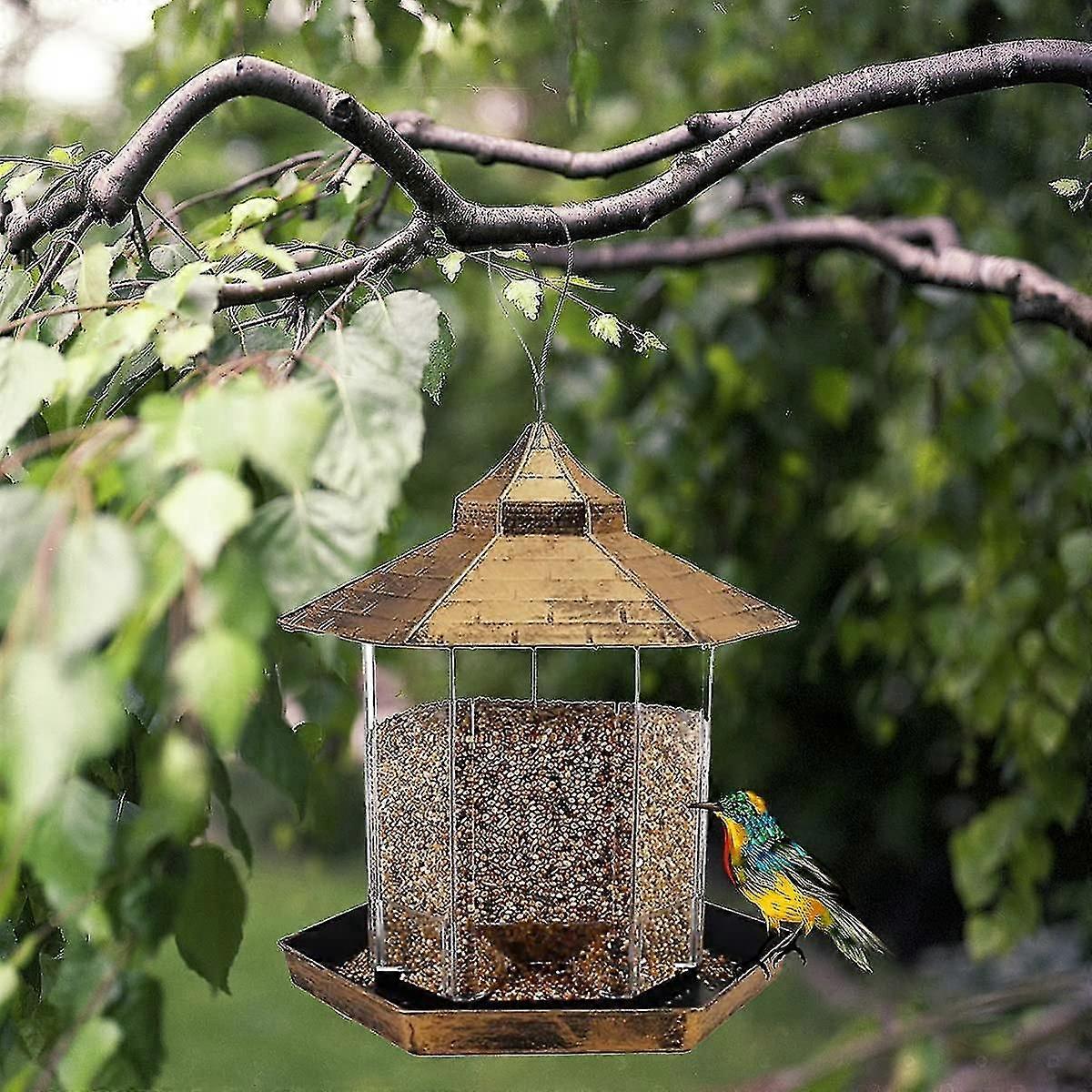 Bird Feeders Hanging Squirrel Proof Garden Bird Feeders With Roof And Tray