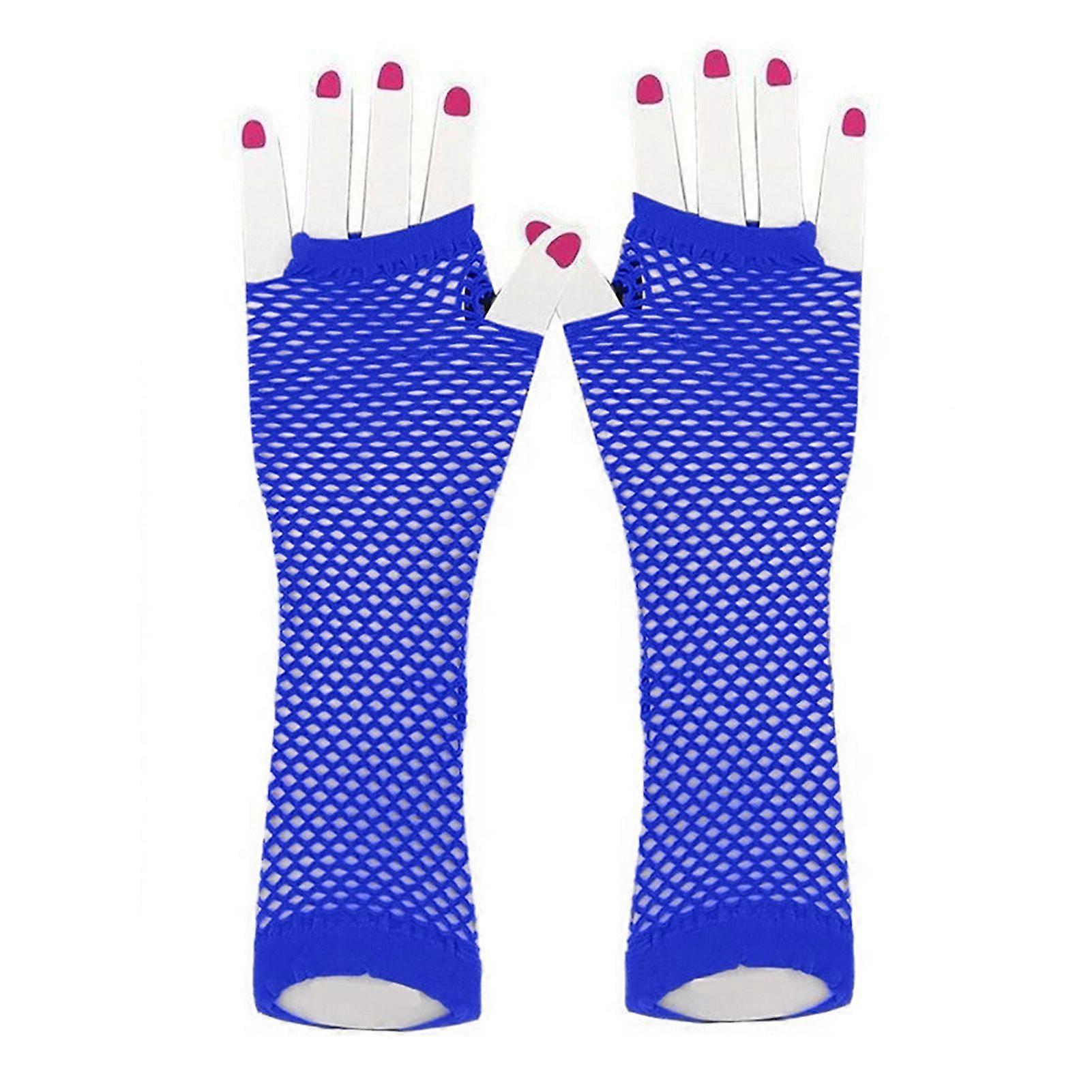 1 Pair Performance Gloves Hollow Out Fishnet Thin High Elasticity Fingerless Thin See-through Cosplay Club Party Festivals Gloves
