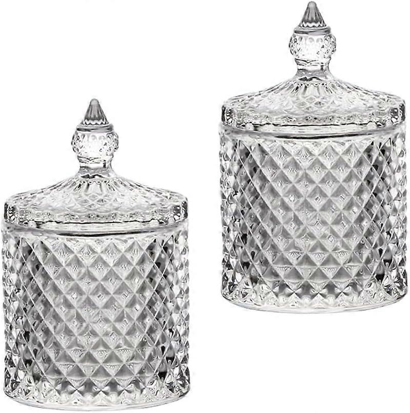 Cotton Balls and Wipe Stent Organizers, Transparent Glass Bathroom Storage Jars, 3-Piece Set, Modern Design