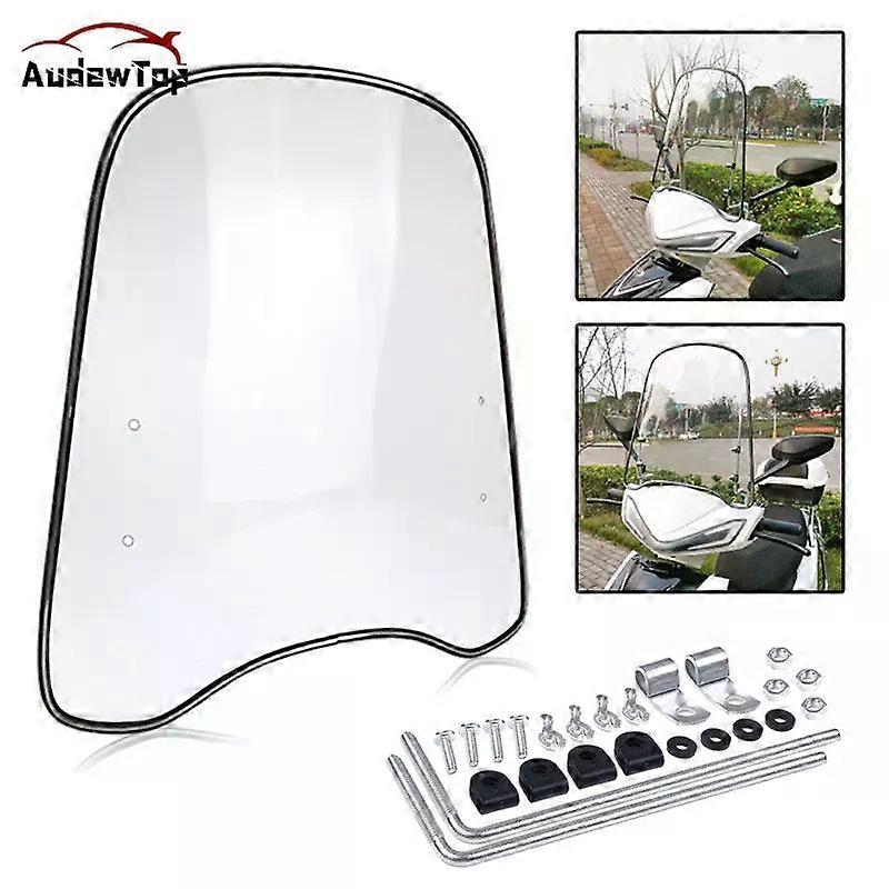 32*42.5*46cm Motorcycle Windshield Universal Electric Scooter Windshield HD Transparent Adjustable Windshield MAXP