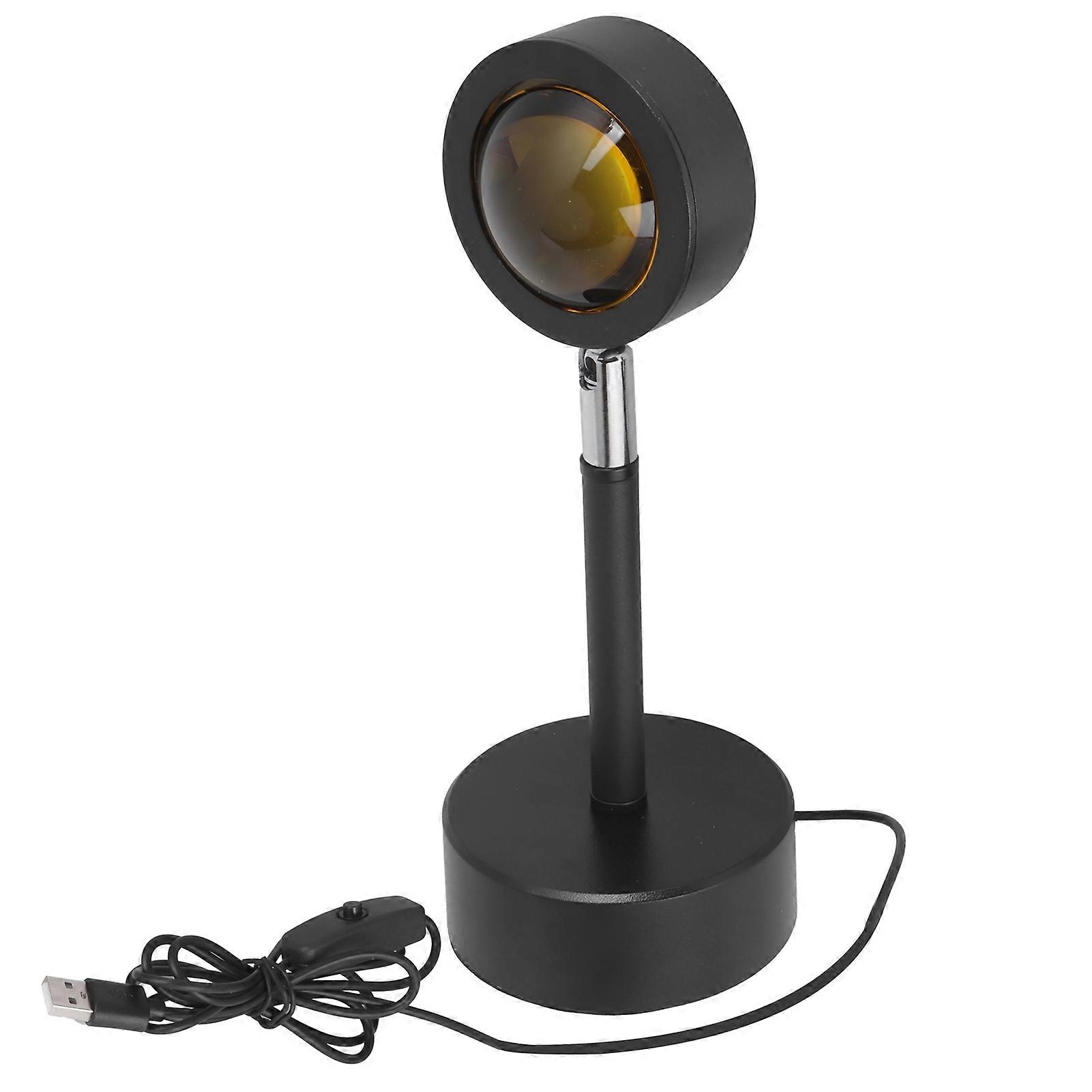 USB Sunset Projector Lamp with LED Night Light for Home Bedroom and Coffee Shop Ambient Lighting, Adjustable Color and Size