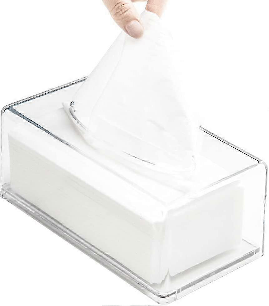 Square Clear Acrylic Tissue Box, Covers Rectangular, Bathroom