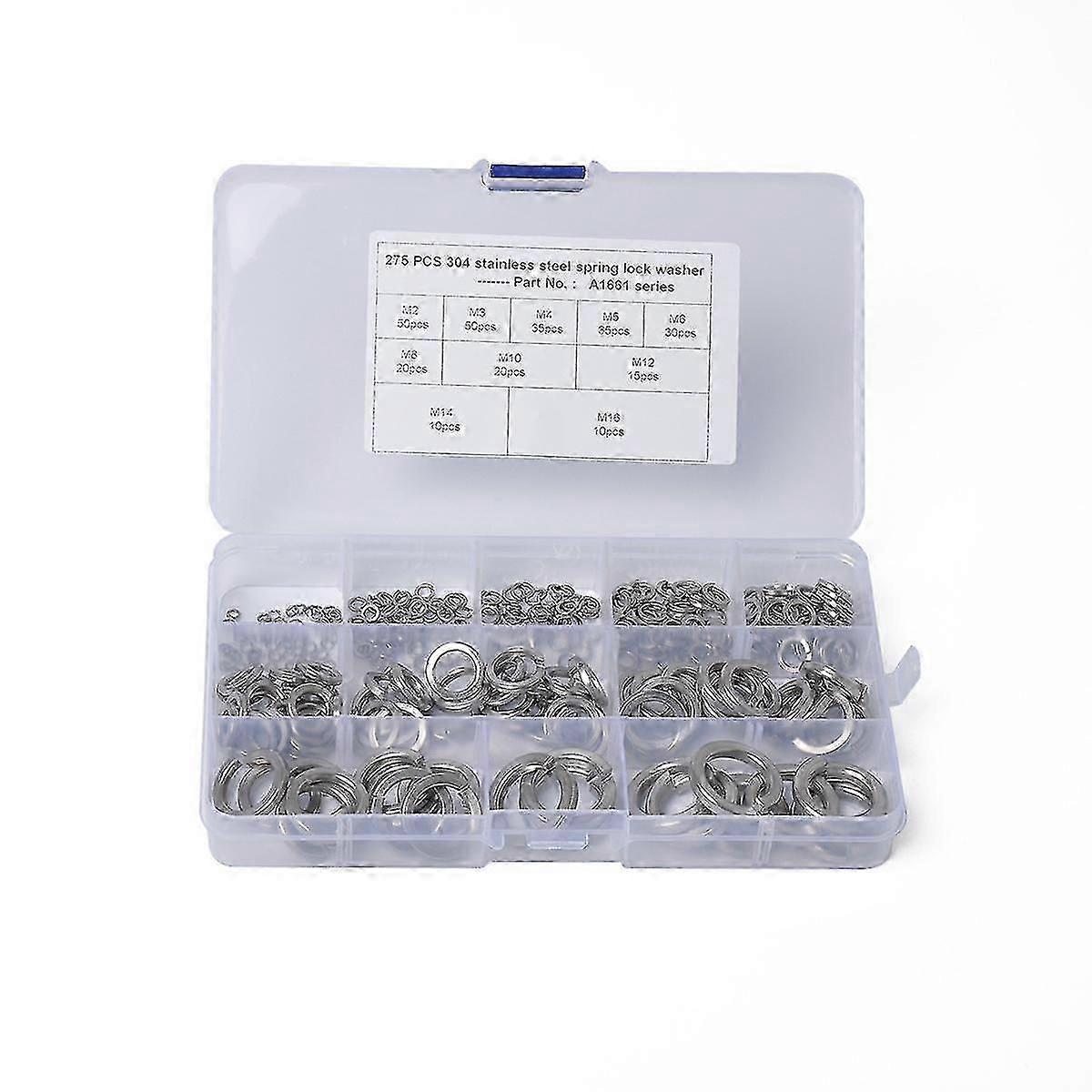 Split Washers M2, M3, M4, M5, M6, M8, M10, M12, M14 And M16, 275pcs