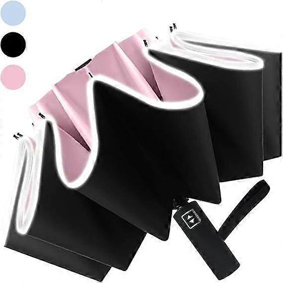 Inverted Umbrella Automatic 10 Ribs Windproof Folding umbrellas with Reflective Stripe Compact Travel Umbrella for Rain UV Protection