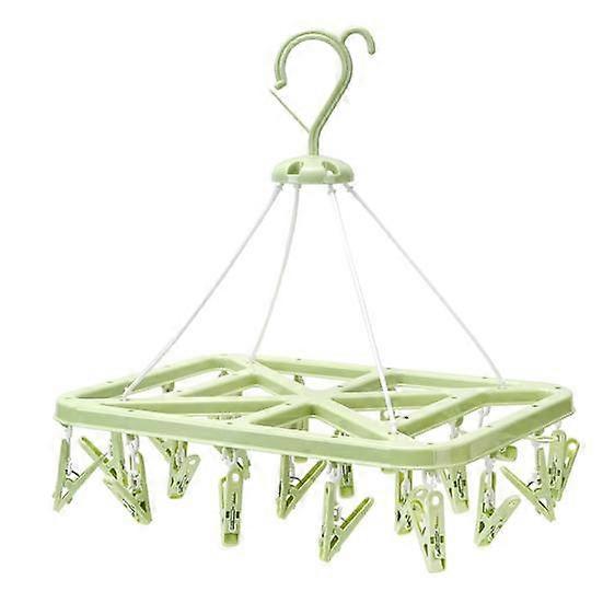 Folding Drying Rack Socks Underwear Windproof Hanger Clothespin with 20 Clips