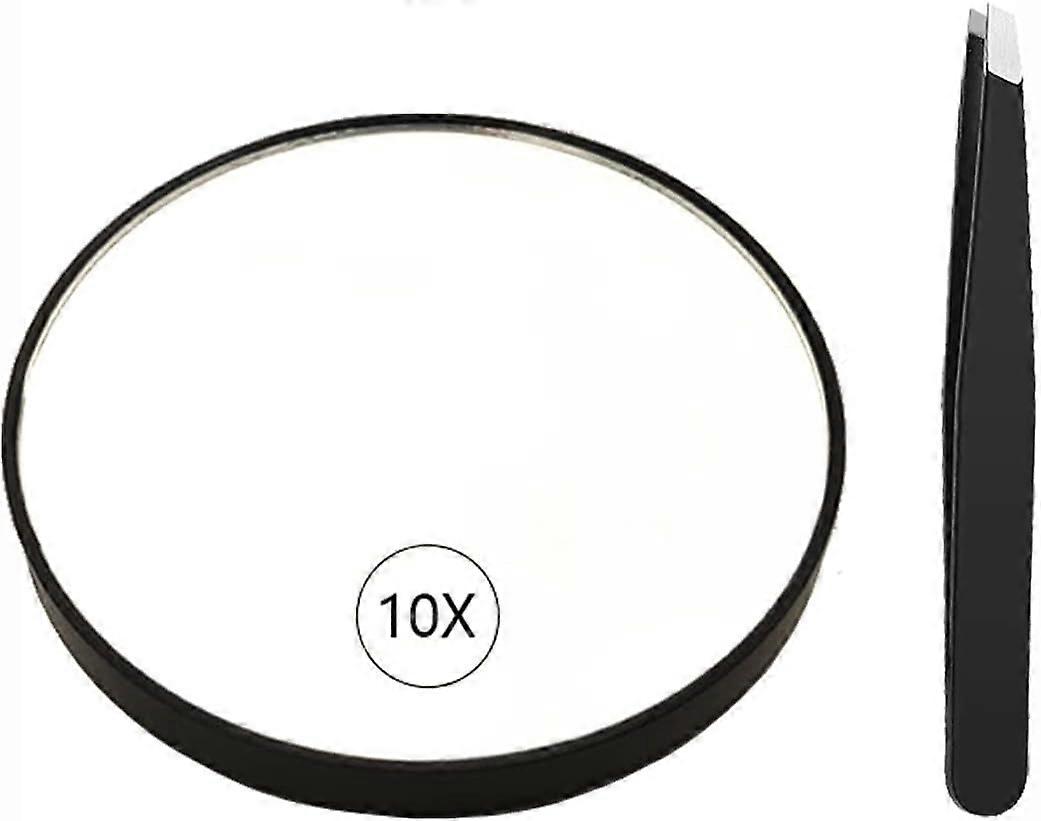 Compact Beauty Genius: Travel Magnifying Mirror, Magnifying Mirror With High Magnification, Suction Cups And Tweezers Kit For Perfect Grooming