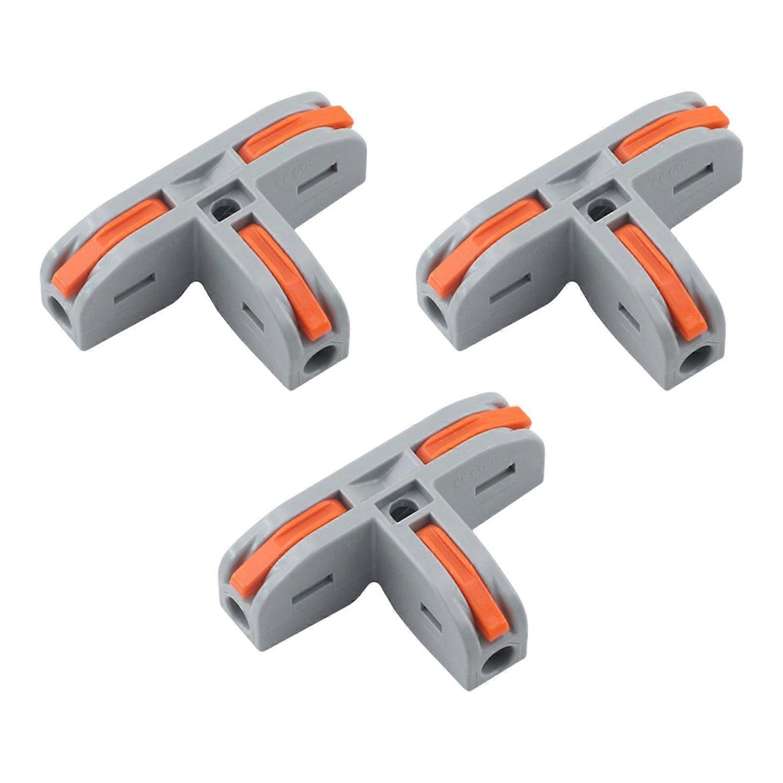 3 Pieces 1 to 2 Wire Connectors Splicing Connectors for Wiring Durable Push in