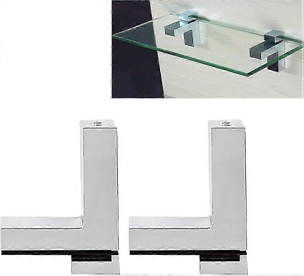 قوس رف خشبي / زجاجي قابل للتعديل ، زاوية مقطع دعم رف كروم مصقول من سبائك الزنك ، للأرفف السميكة 3-36 مم ، مشبك دعم الزجاج المثبت على الحائط wo