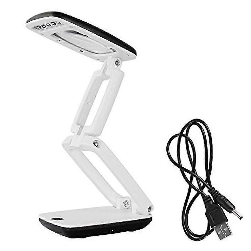 Lighted Desk Magnifying Glass Lamp with Light on Stand Led Portable Pocket Magnifier Visor Folding