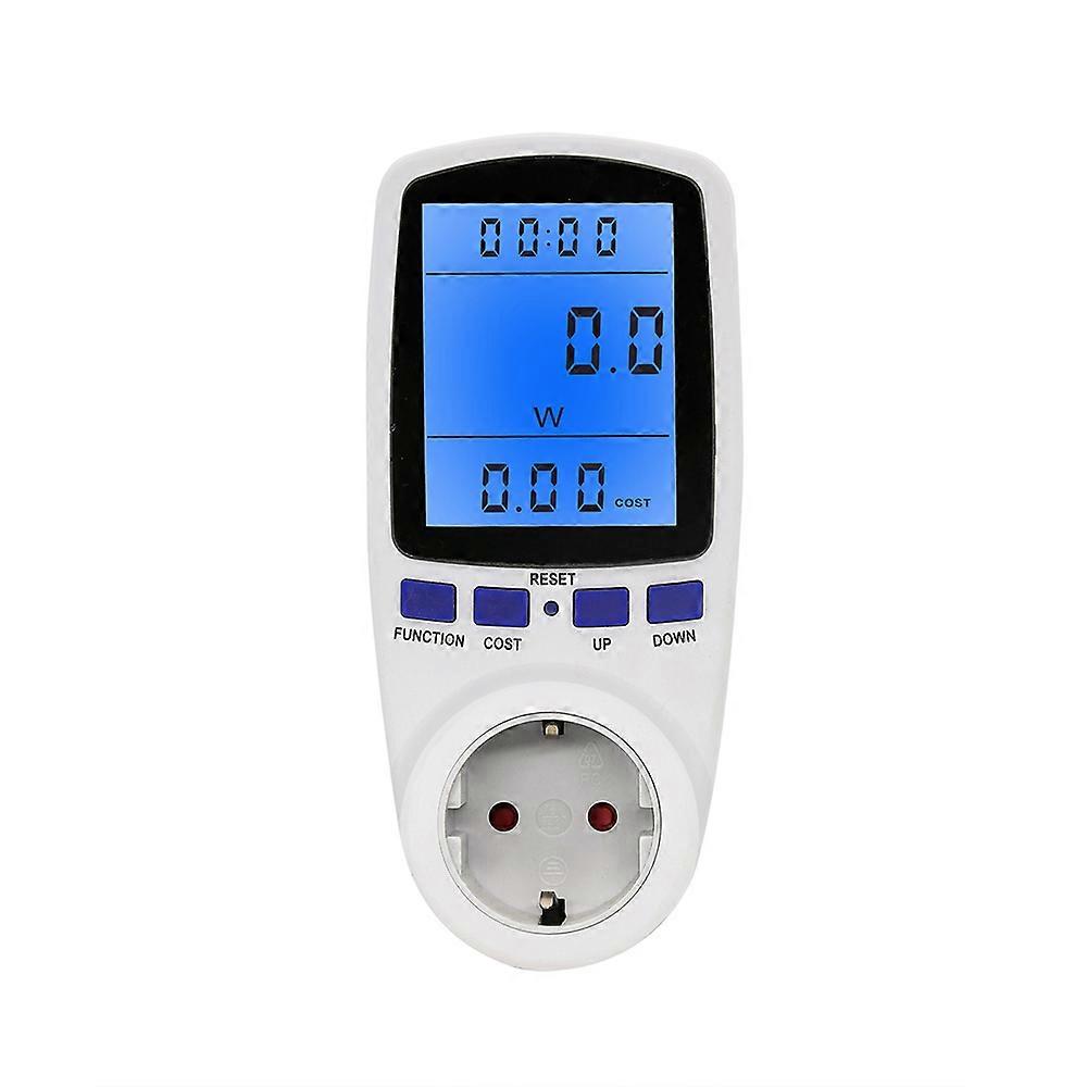 Socket type energy meter with LCD screen data saving function, energy meter maximum power of 3680 watts