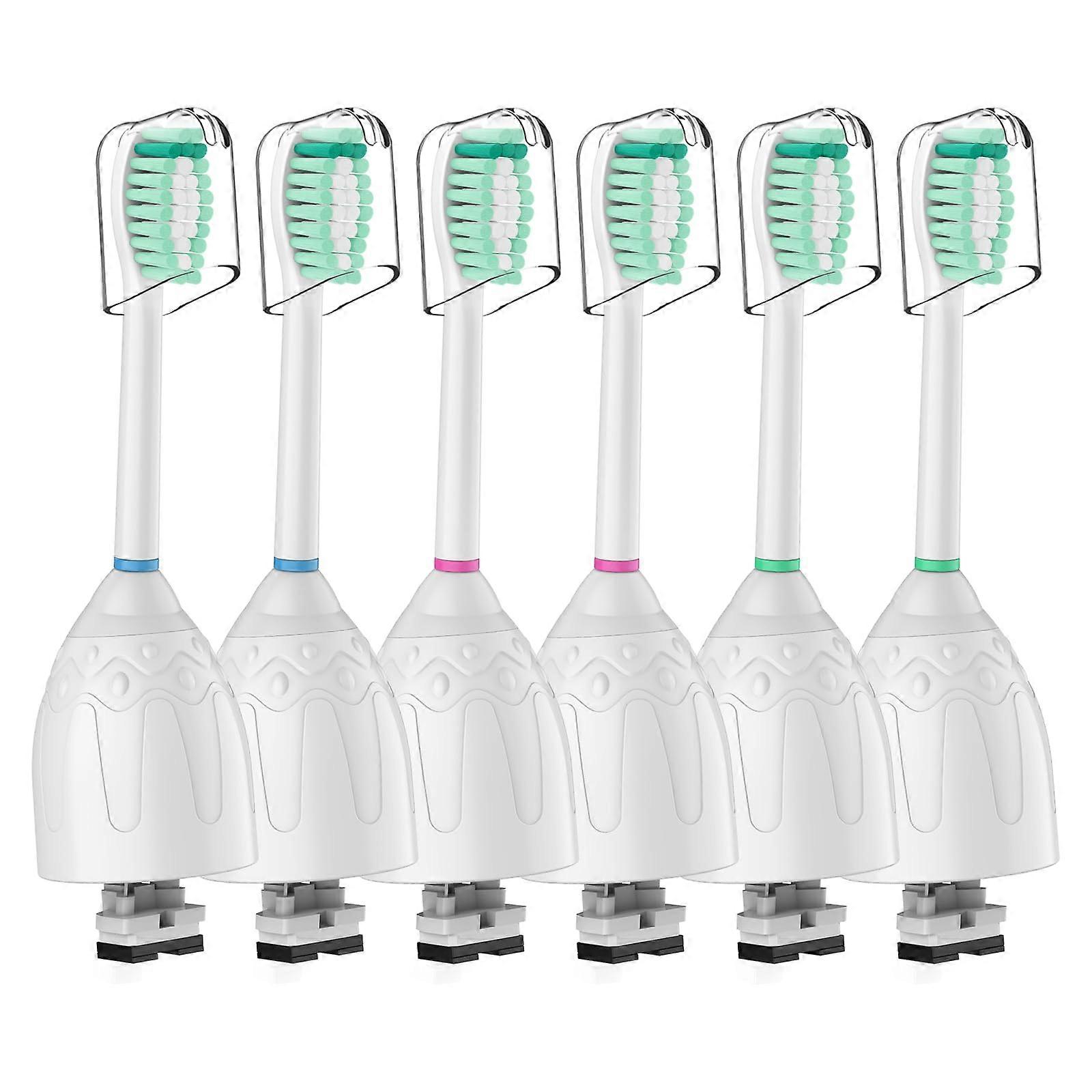 6 Pack Medium Soft Replacement Toothbrush Heads for Compatible Electric Toothbrushes, Standard Size, BPA-Free Materials
