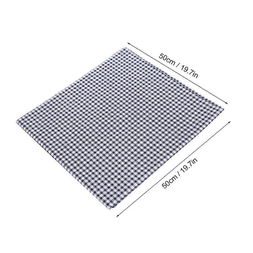 5PCSダークブルースクエアフローラルパッチワークコットン50x50cm