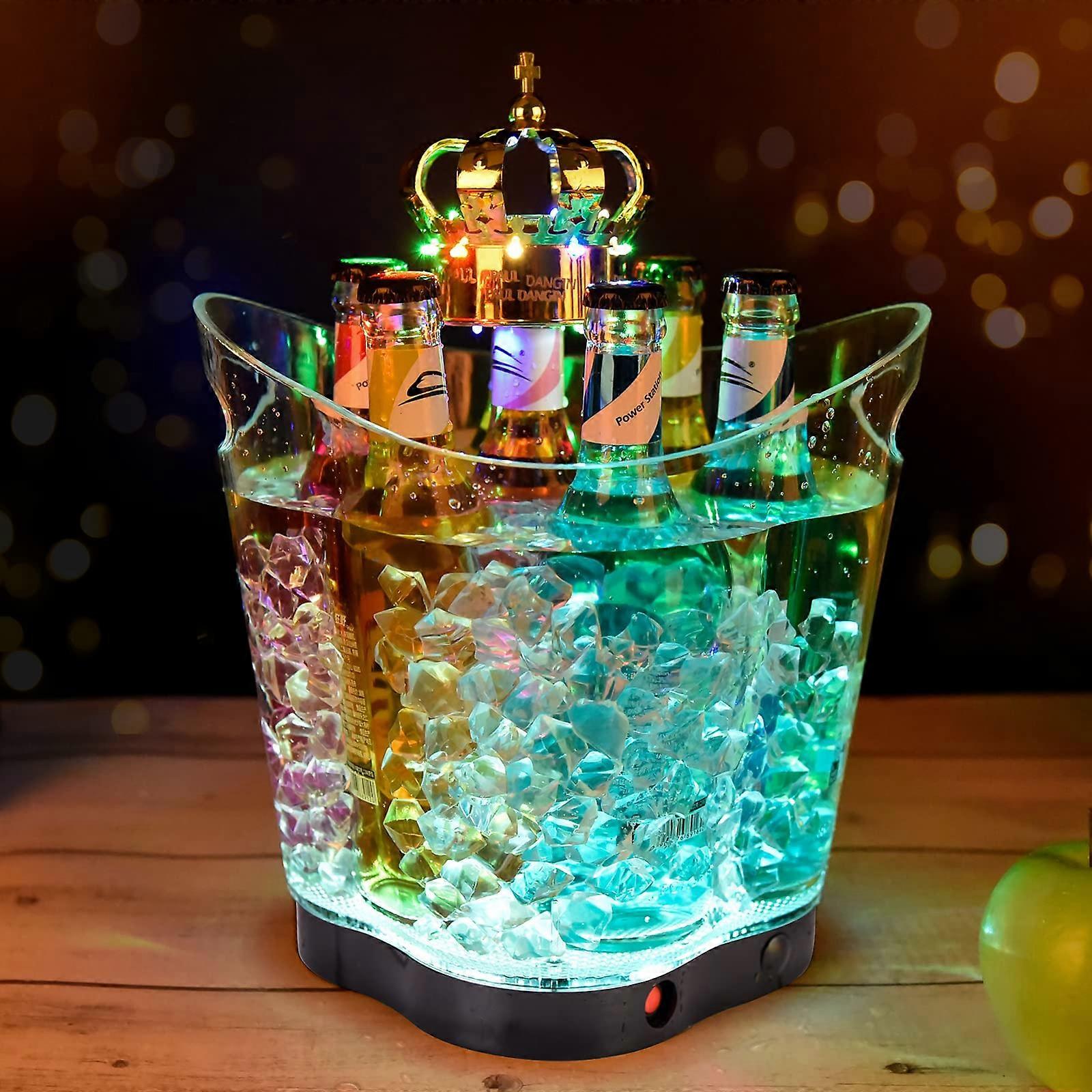 LED Ice Bucket 6 L Portable Color Gradient LED Lighting For House Bar Beer Champagne Wine