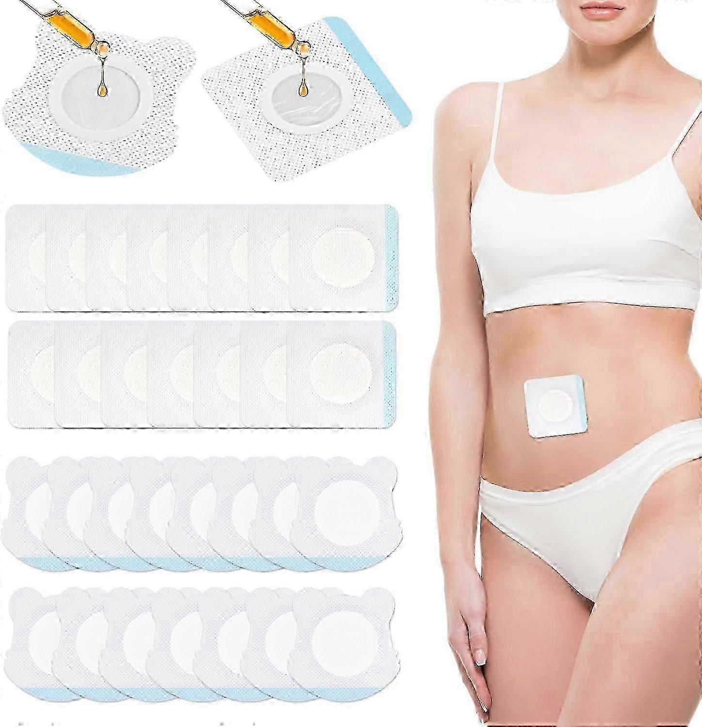 30pcs Rizinusöl Bauchnabel Pack Wrap, selbstklebendes Einweg-Rizinusöl (EPA08)