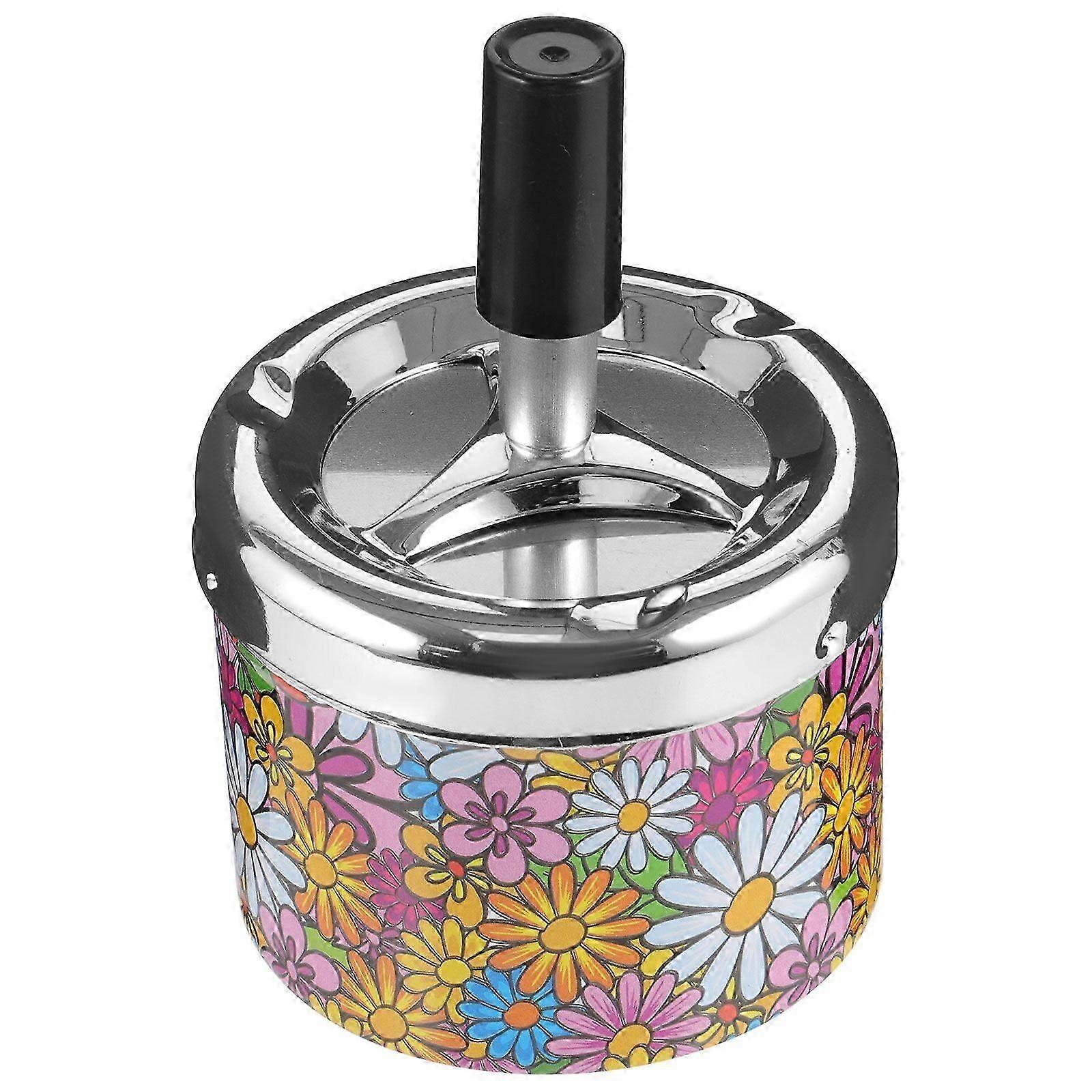 Ash Holder Pattern Automatic Extinguishing Ashtray Outdoor Round Ashtray Container