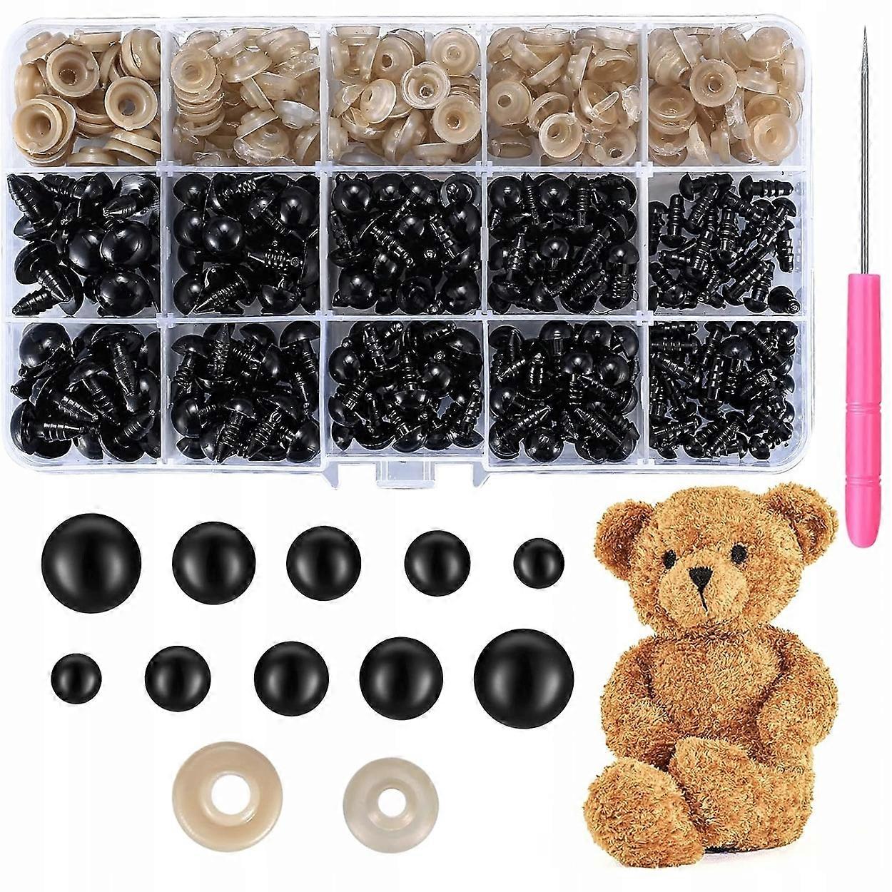 Eyes For Dolls With Crocheting Pads 440 Pieces Of Plush Toys 6-12 Mm