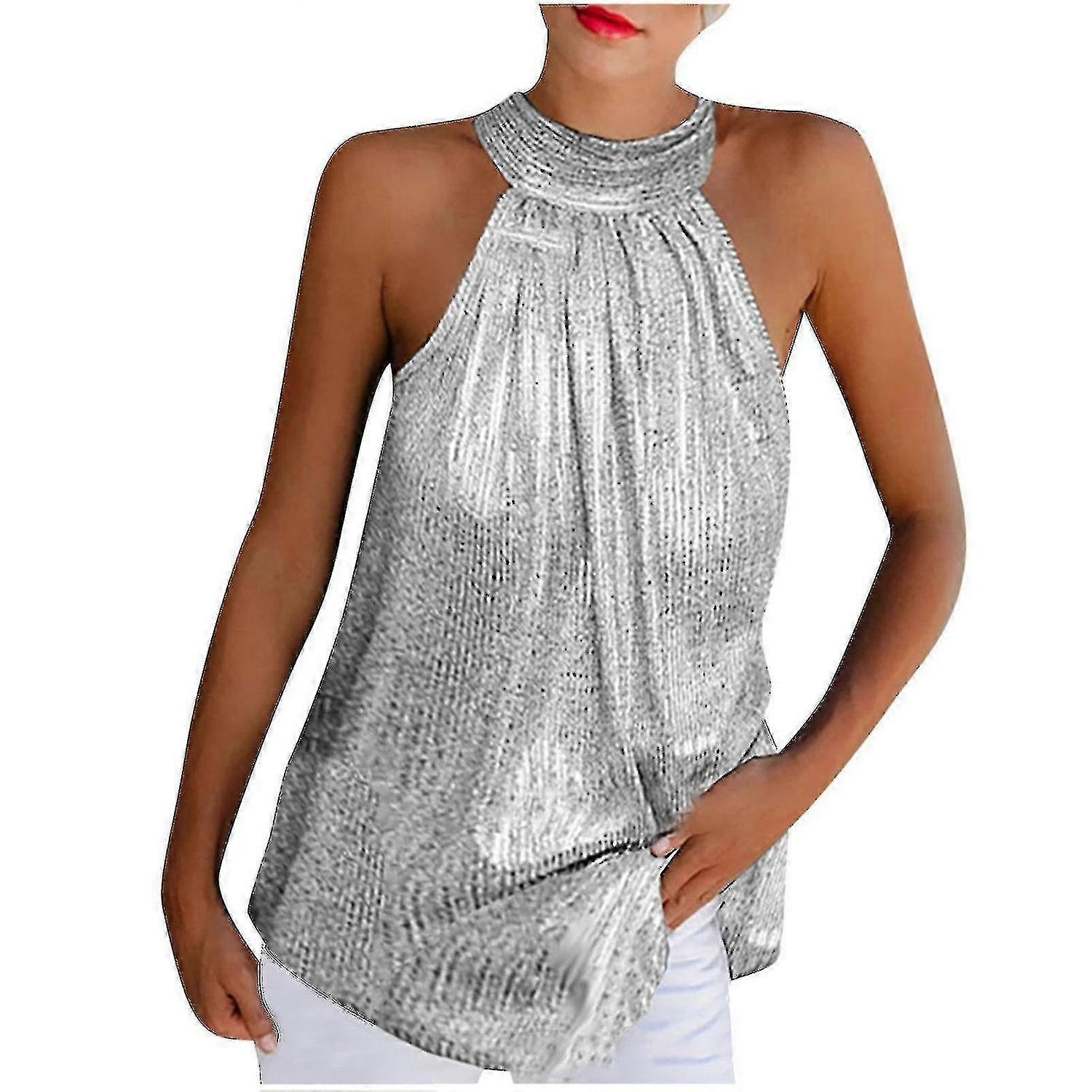 "New Women's Sequined Halter Top"
