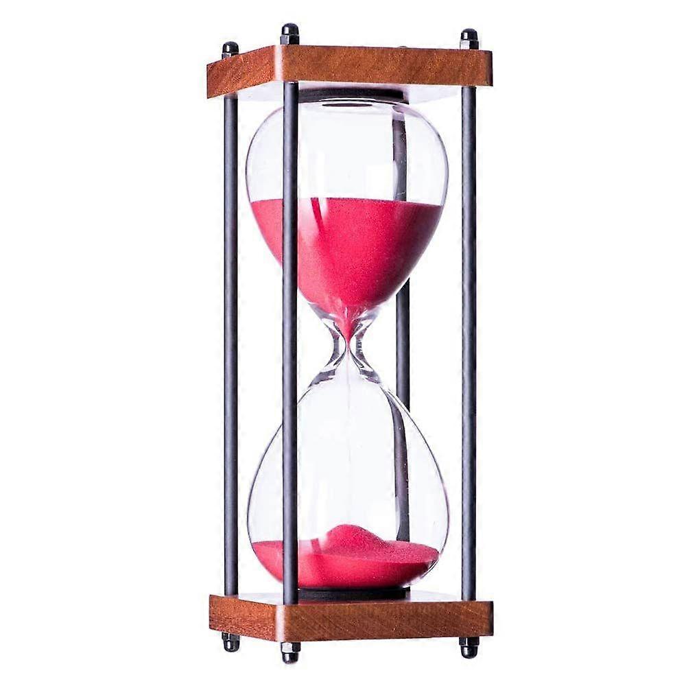 Large hourglass timer 30 minutes, decorative wooden hourglass, red