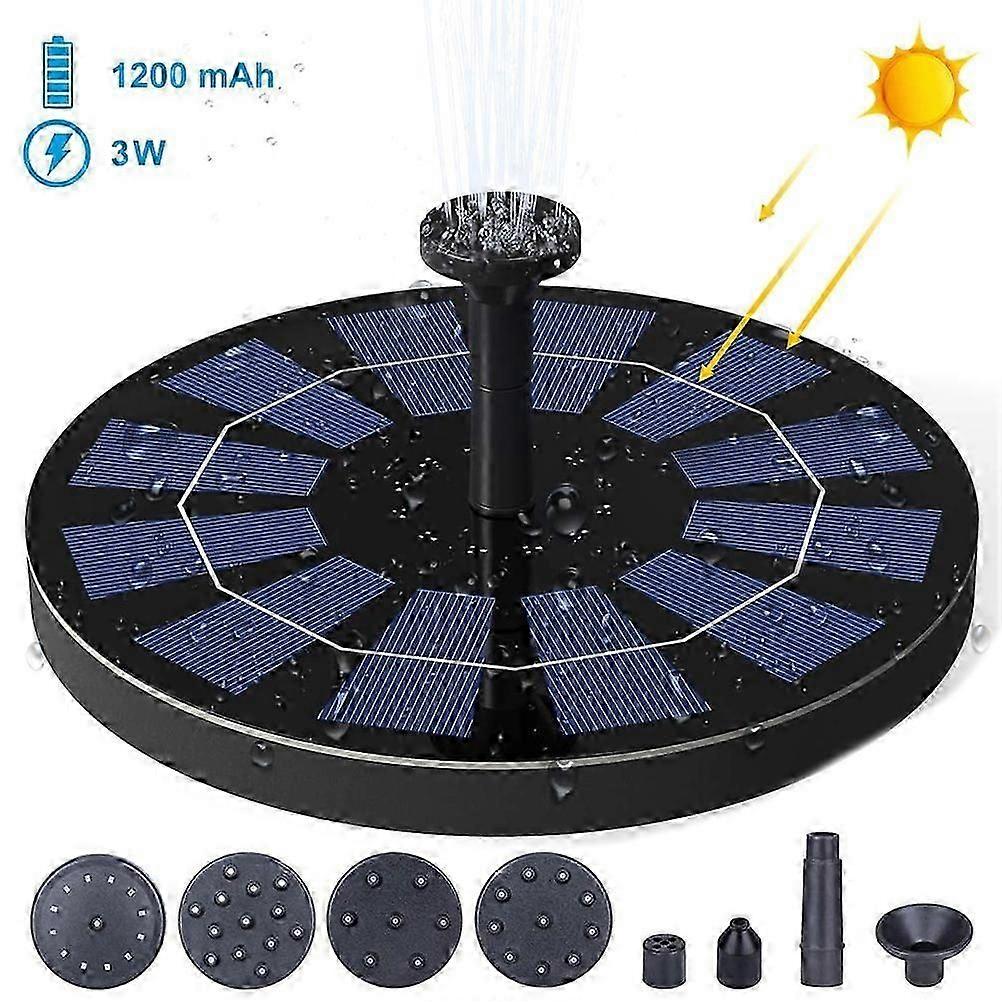 3W Solar Fountain Pump Circle Solar Fountain for Pond Bird Bath Fountain Garden Decoration Water Circuit