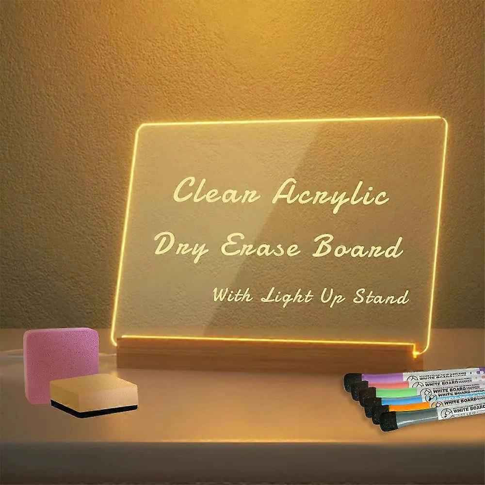 LED message board, acrylic board set with 4 color highlighter for creative display