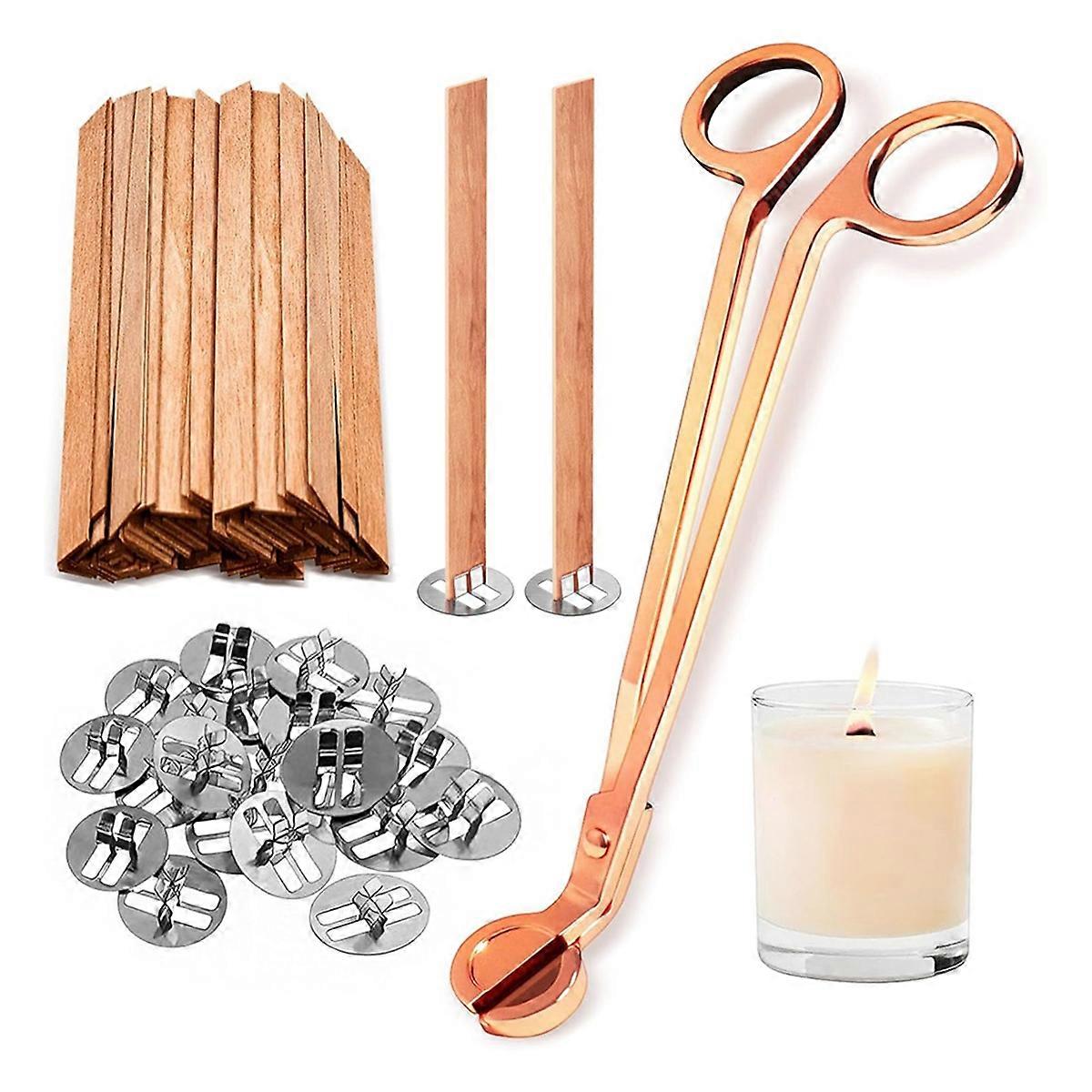 100 Pcs Thickened Wood Wicks, Wood Wicks for Candles Making