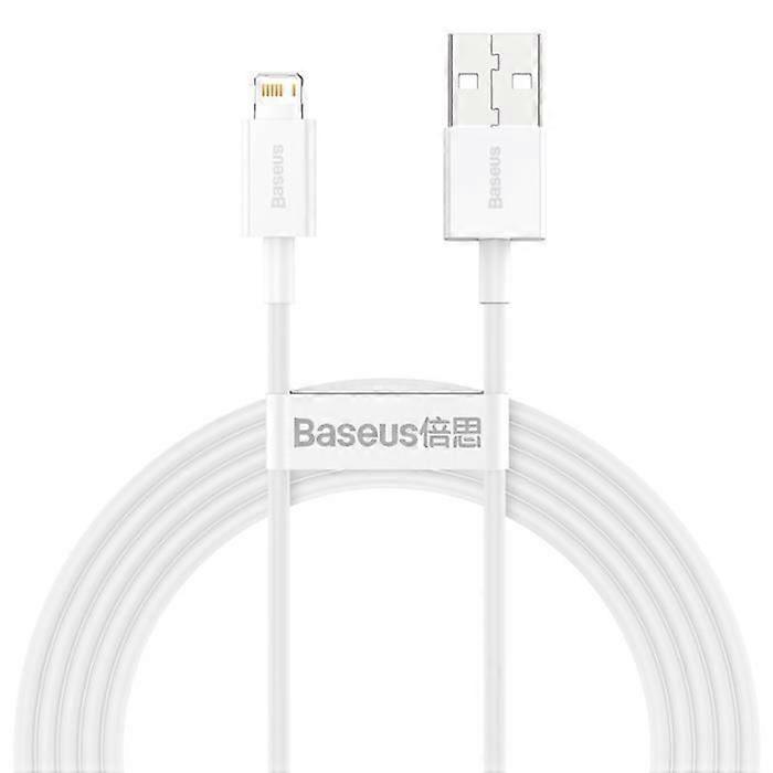 BASEUS 2m 2.4A Câble de données de charge rapide compatible avec iPhone, blanc