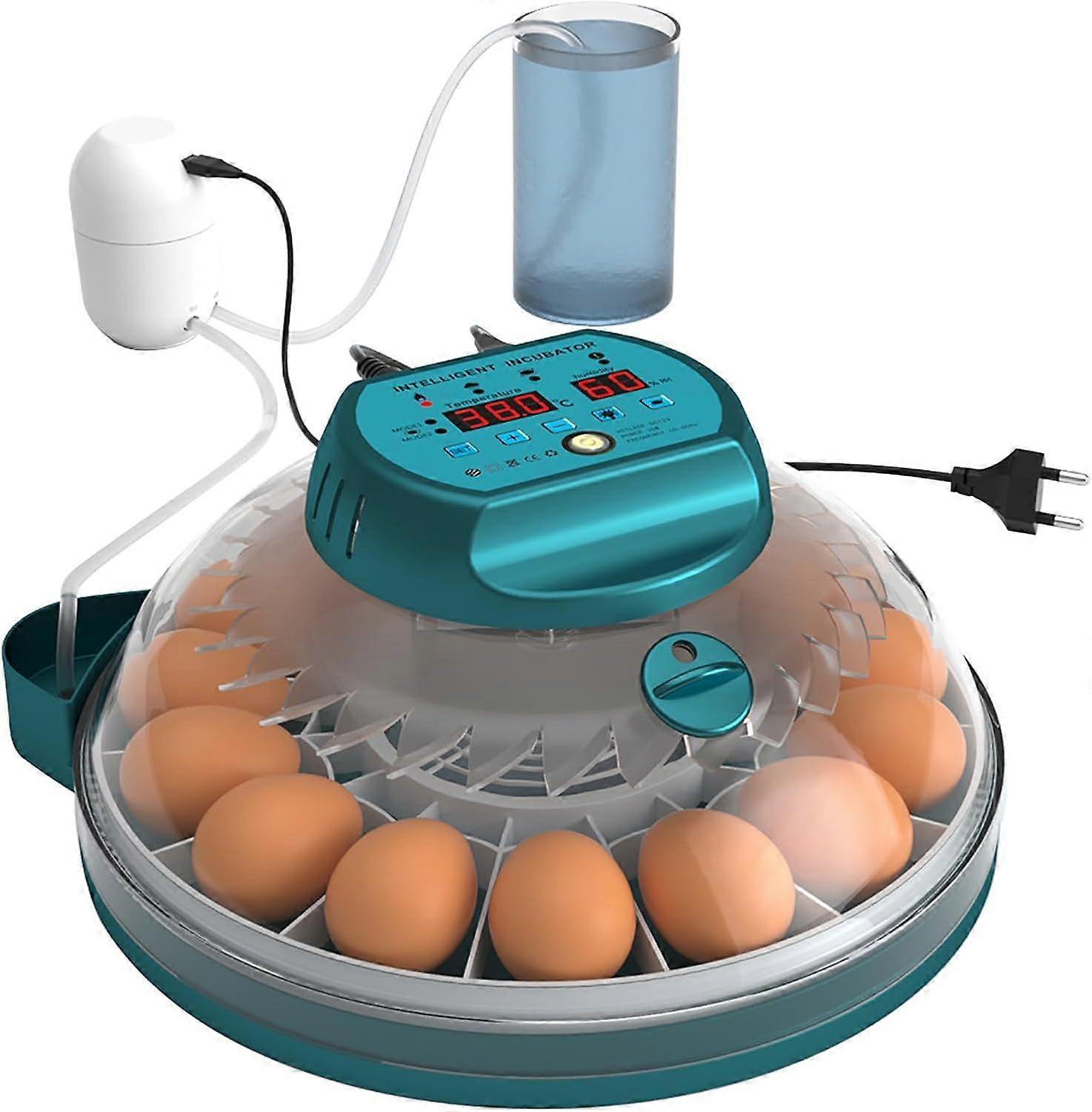 Egg Incubator, 15 Egg Poultry Smart Incubator with Automatic Humidity Control and Egg Rotation, Temperature Control