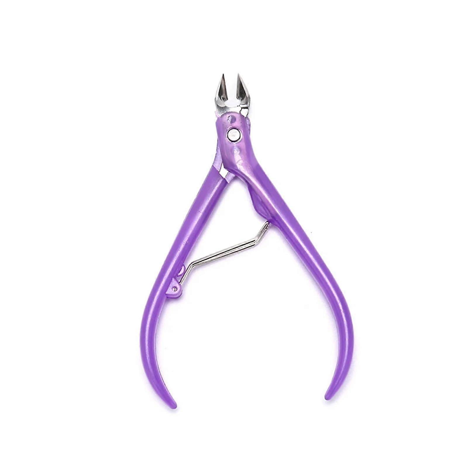 Manicure Trimmer Scissor Plier Tool for Pedicure Dead Skin Removal with Ingrown Toenail Cuticle Nipper in Purple