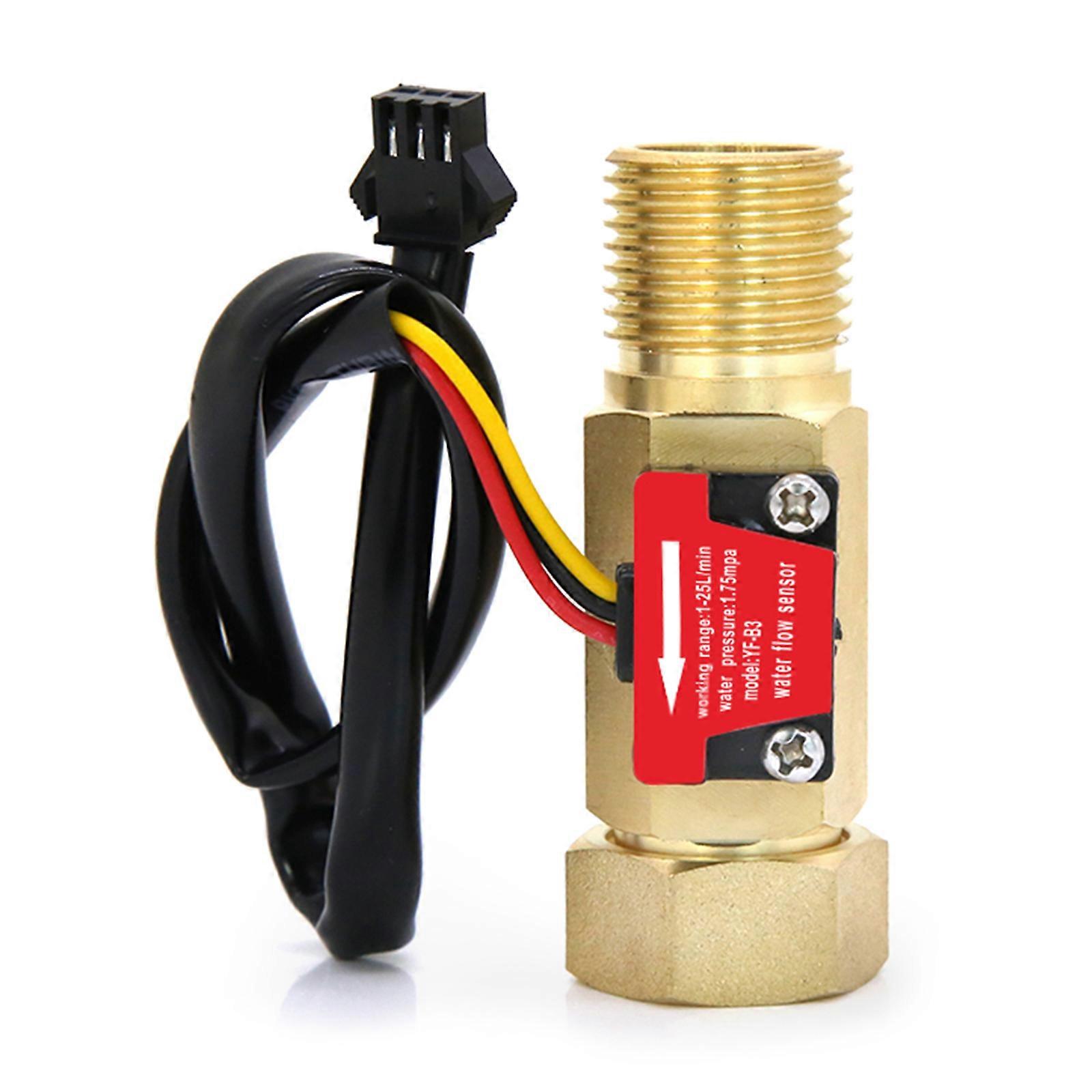 Heavy Duty Flow Switch 1/2-inch Water Flowmeter Accuracy 1-25L/MIN±3% Water Flow Sensor Detector for Water Dispenser