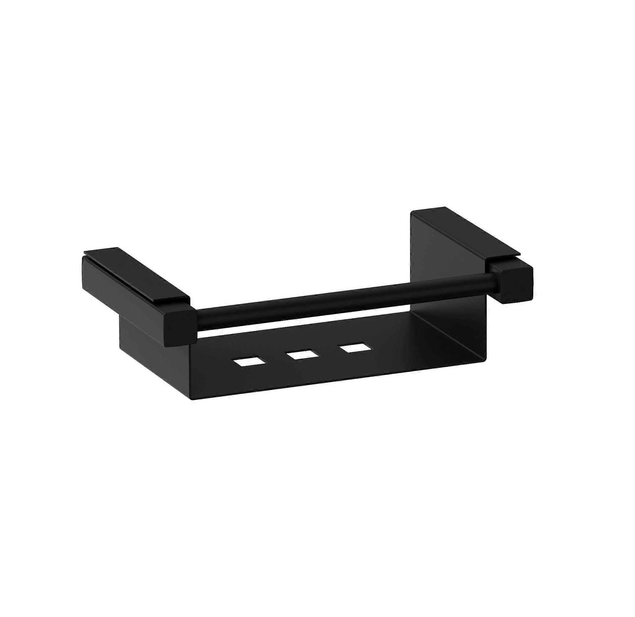 COSMIC Bathroom Shelf Rectangular, 22 cm, Black Matt, Metal, Wall-mounted