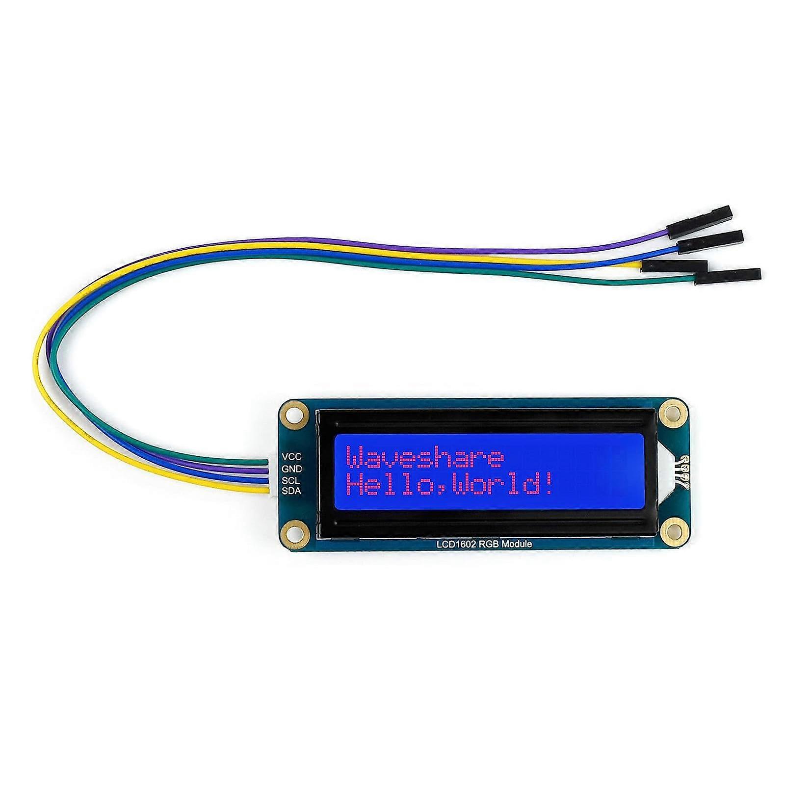 LCD1602 Color Backlit LCD Screen with 32 Characters, LCD Display Screen 3.3V/5V Power Supply Multicolor