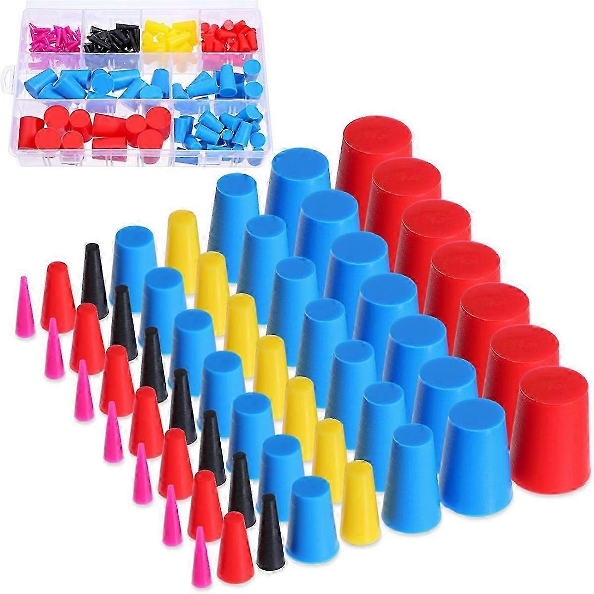 200 Pcs 8-Sizes Silicone Plugs for Round Holes, Tapered Plug Kit-JG
